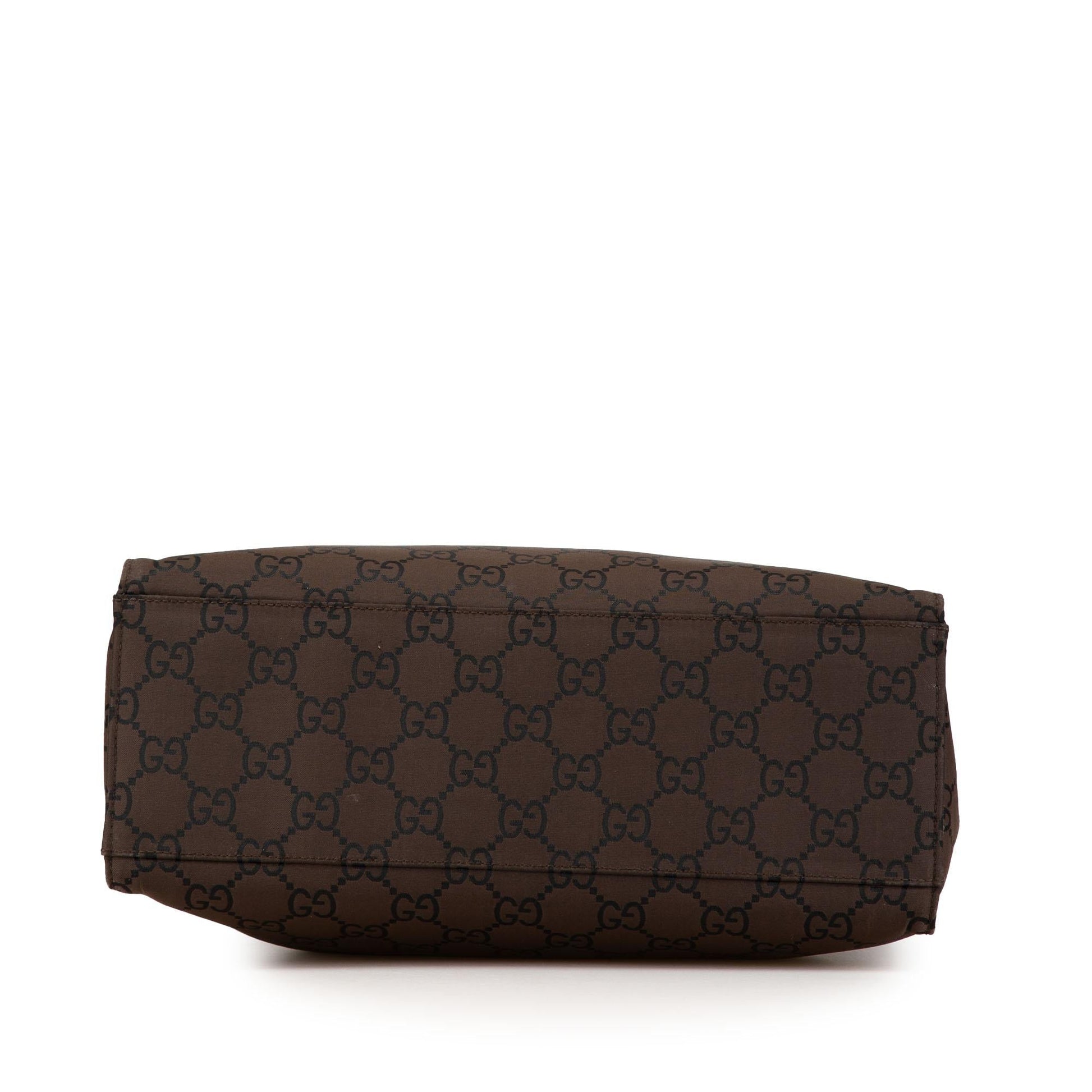 Gucci GG Bamboo Canvas Brown Satchel Bag
