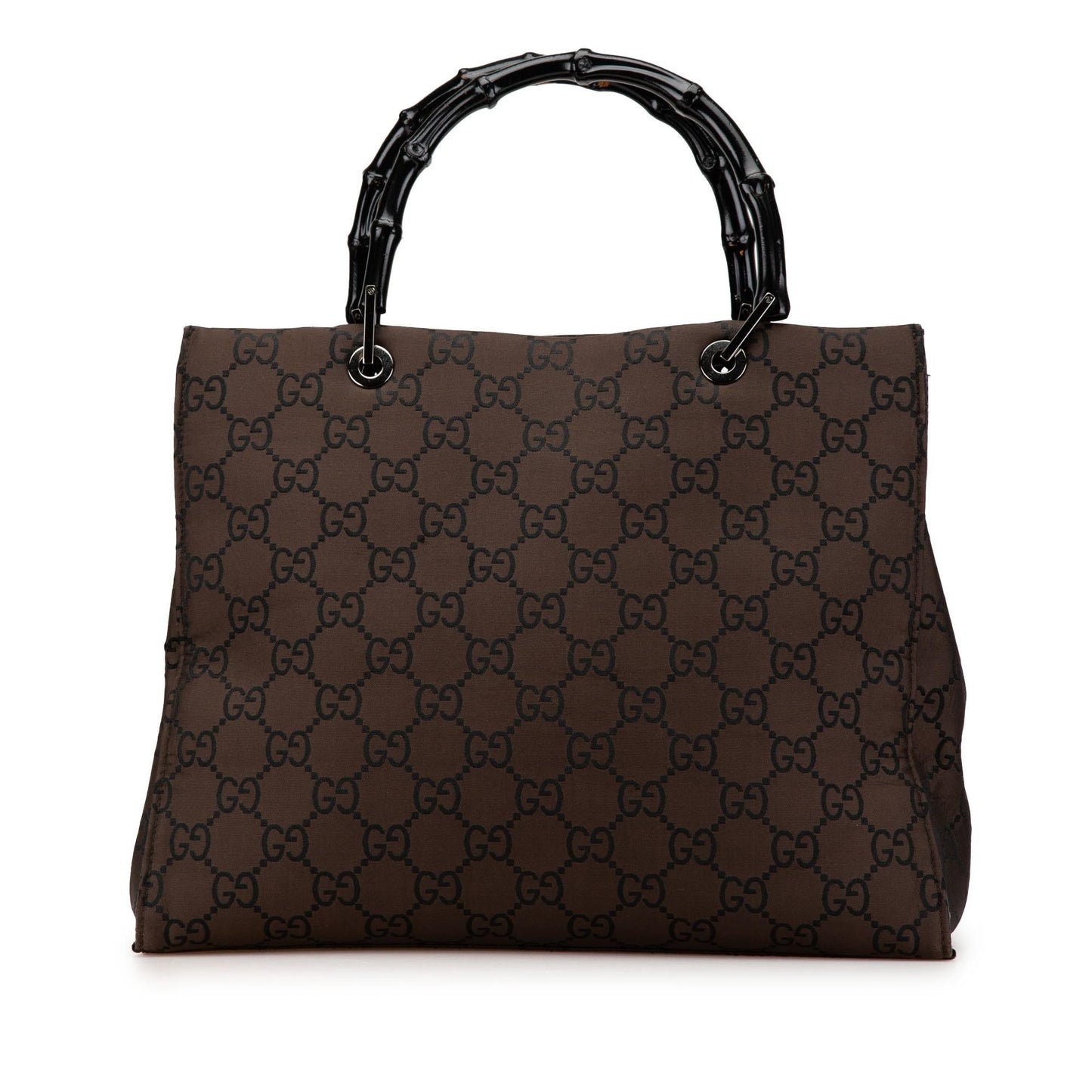 Gucci GG Bamboo Canvas Brown Satchel Bag
