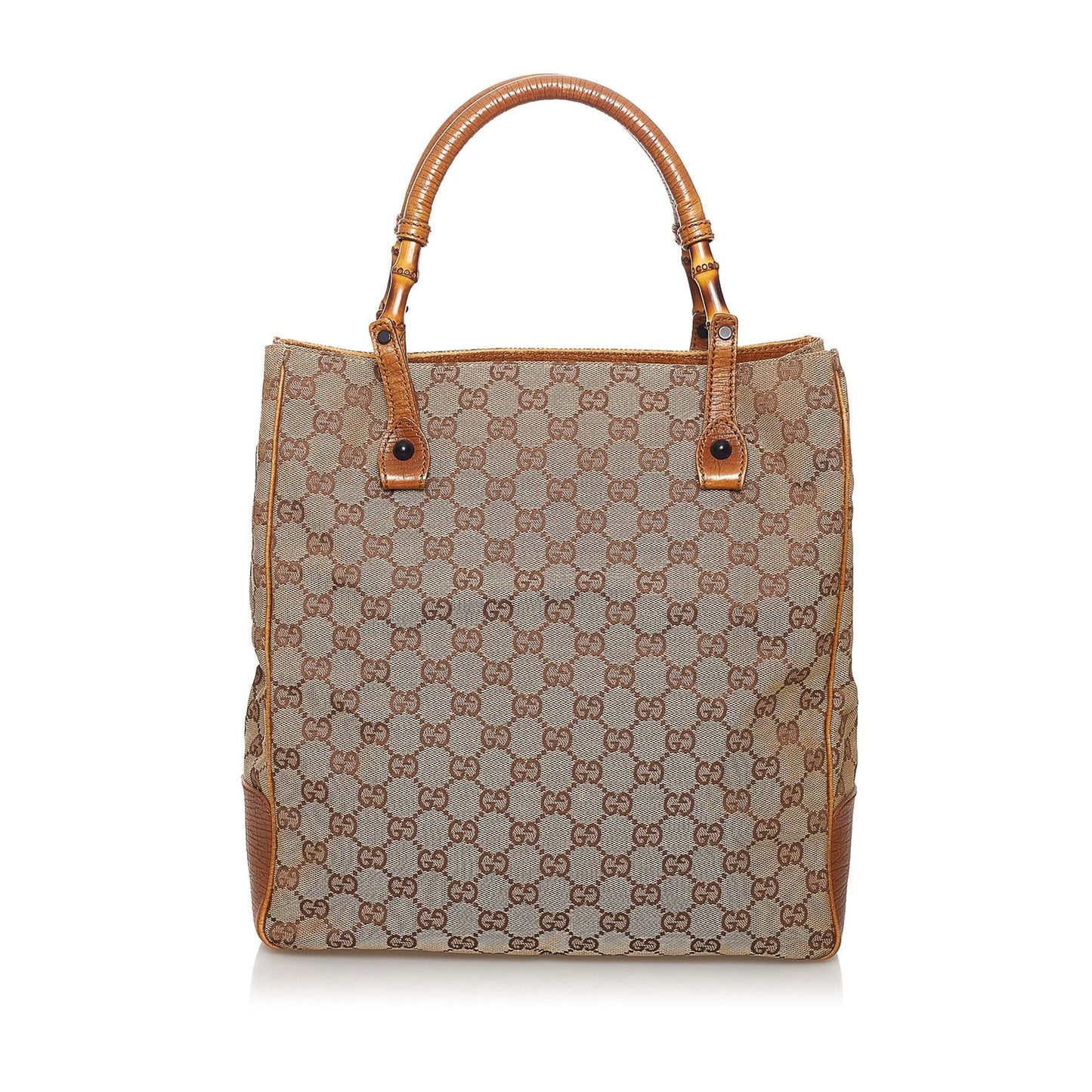 Gucci GG Bamboo SHG Canvas Brown Tote Bag Bag Shg