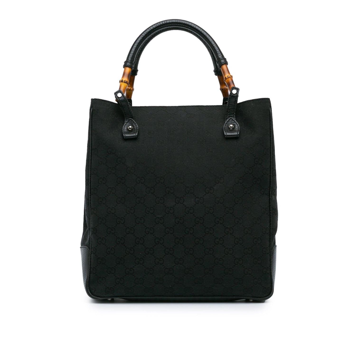 Gucci GG Bamboo SHG-b7lQHd Canvas Calf Black Tote Bag