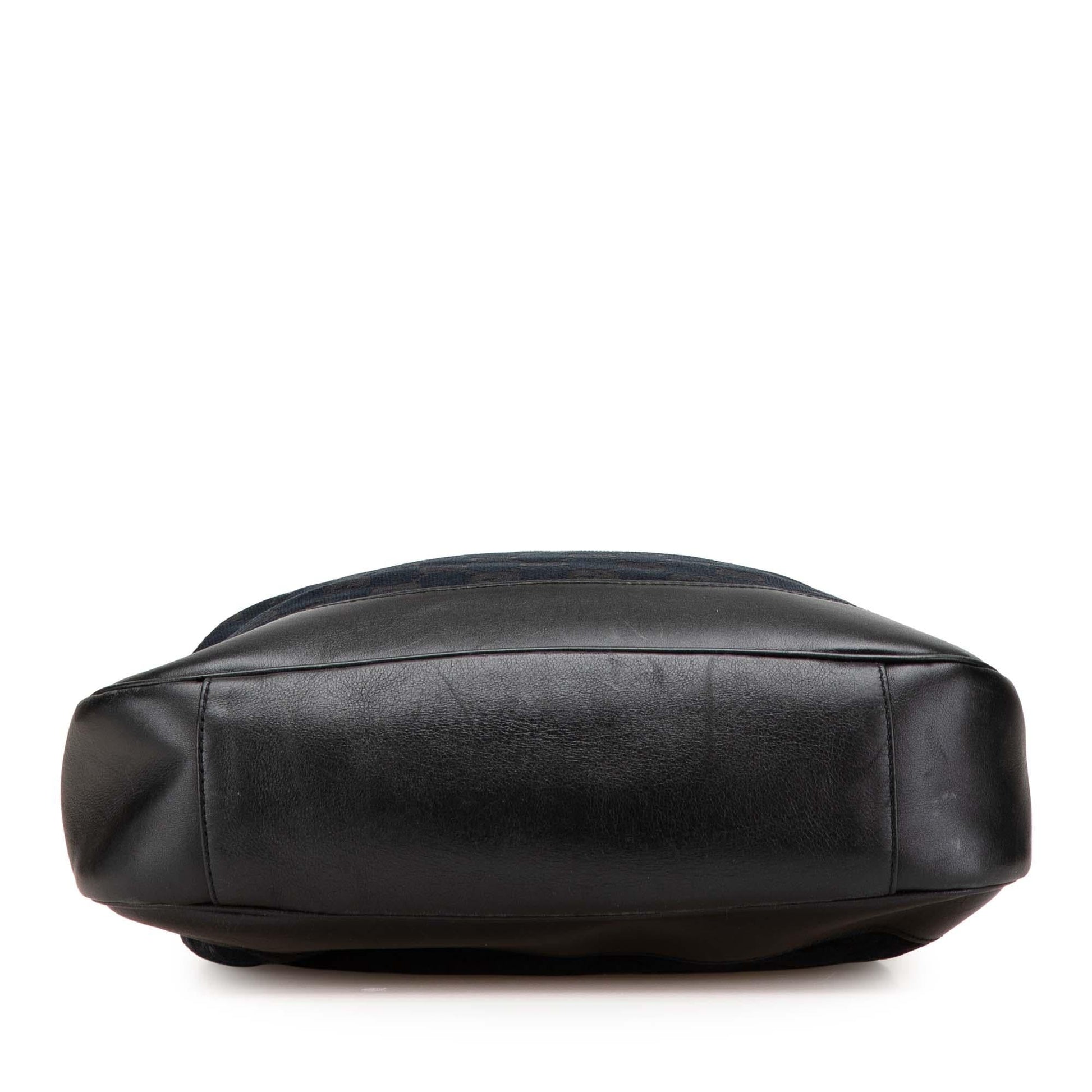 Gucci GG Bamboo Web Canvas Calf Black Satchel Bag