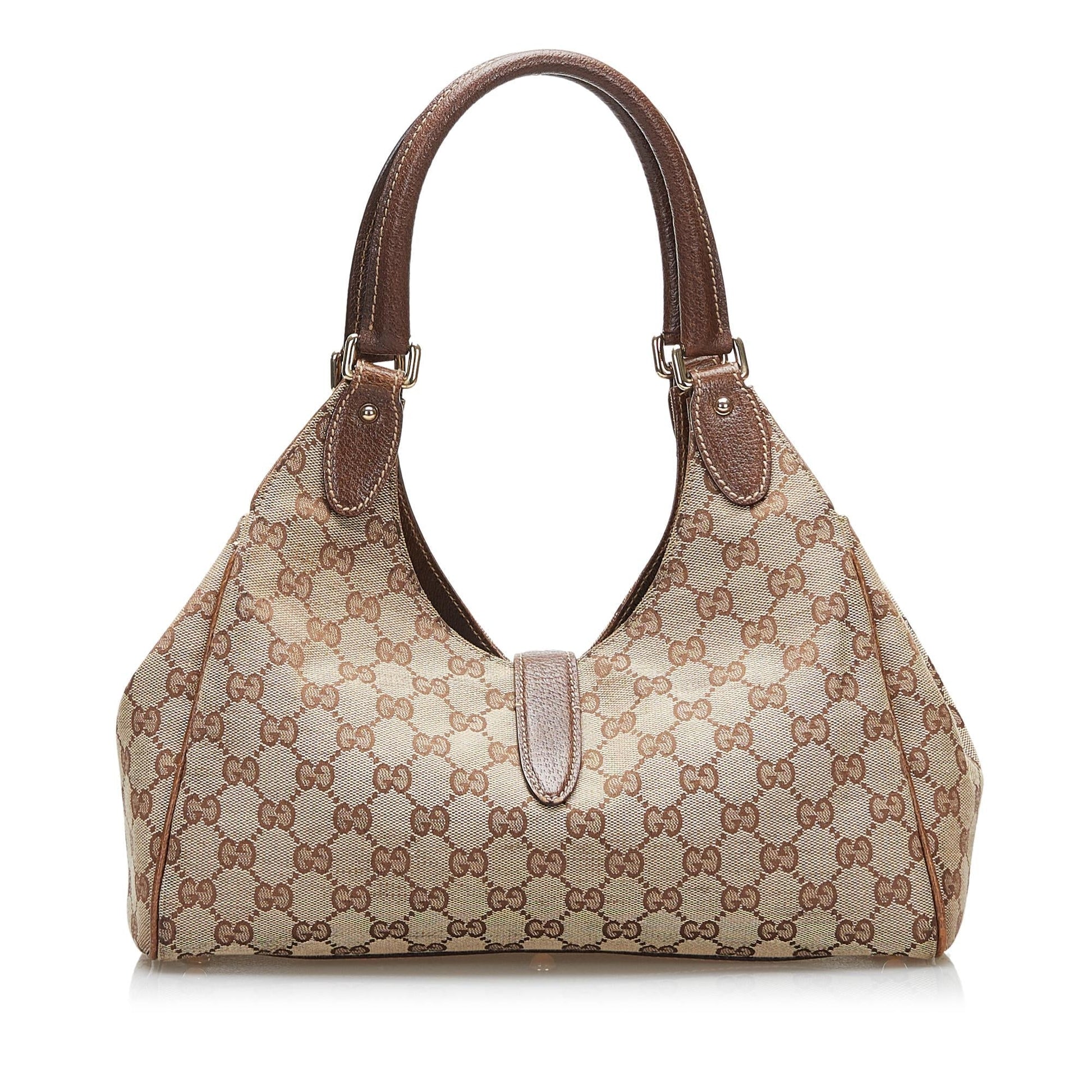 Gucci GG Bardot SHG Canvas Brown Satchel Bag