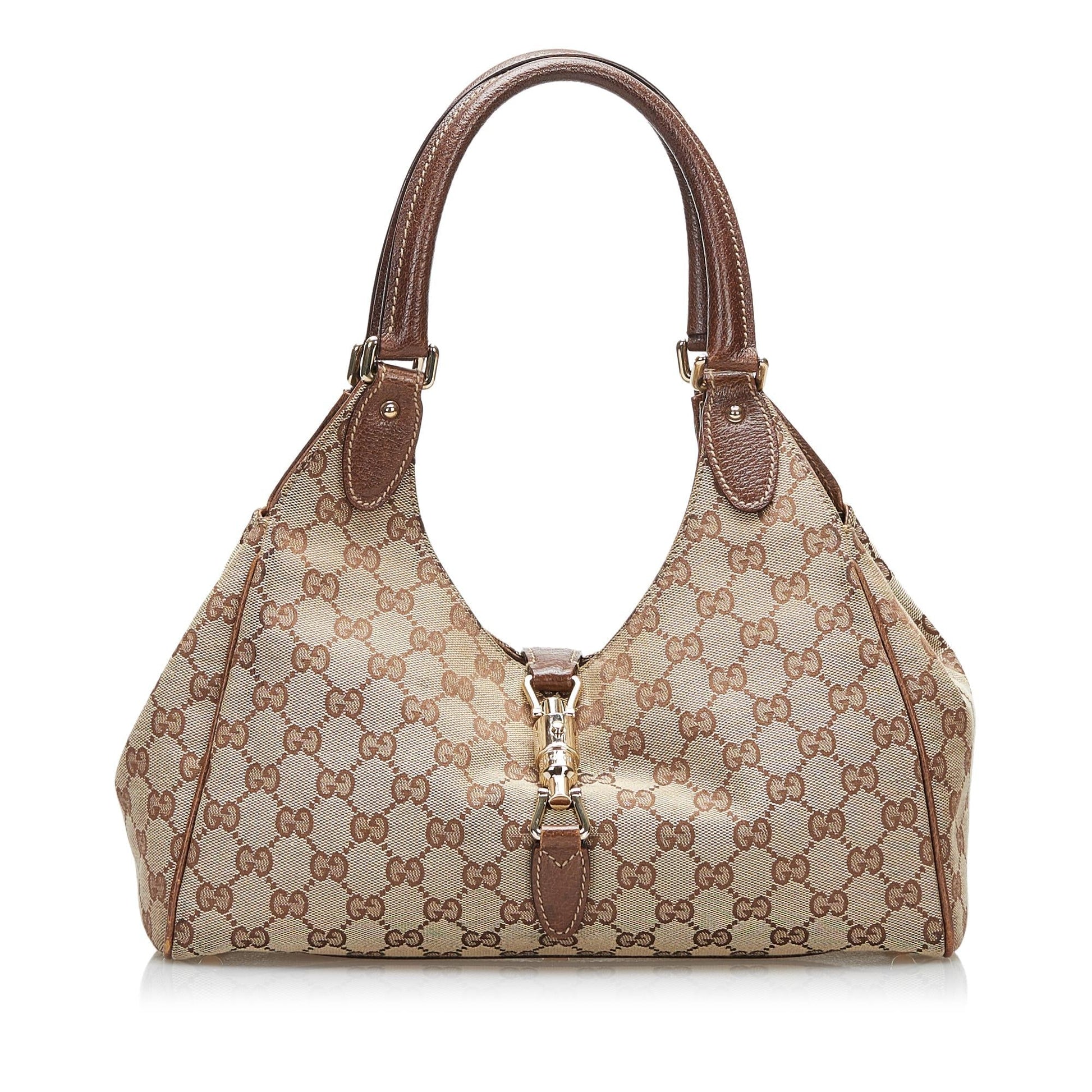 Gucci GG Bardot SHG Canvas Brown Satchel Bag