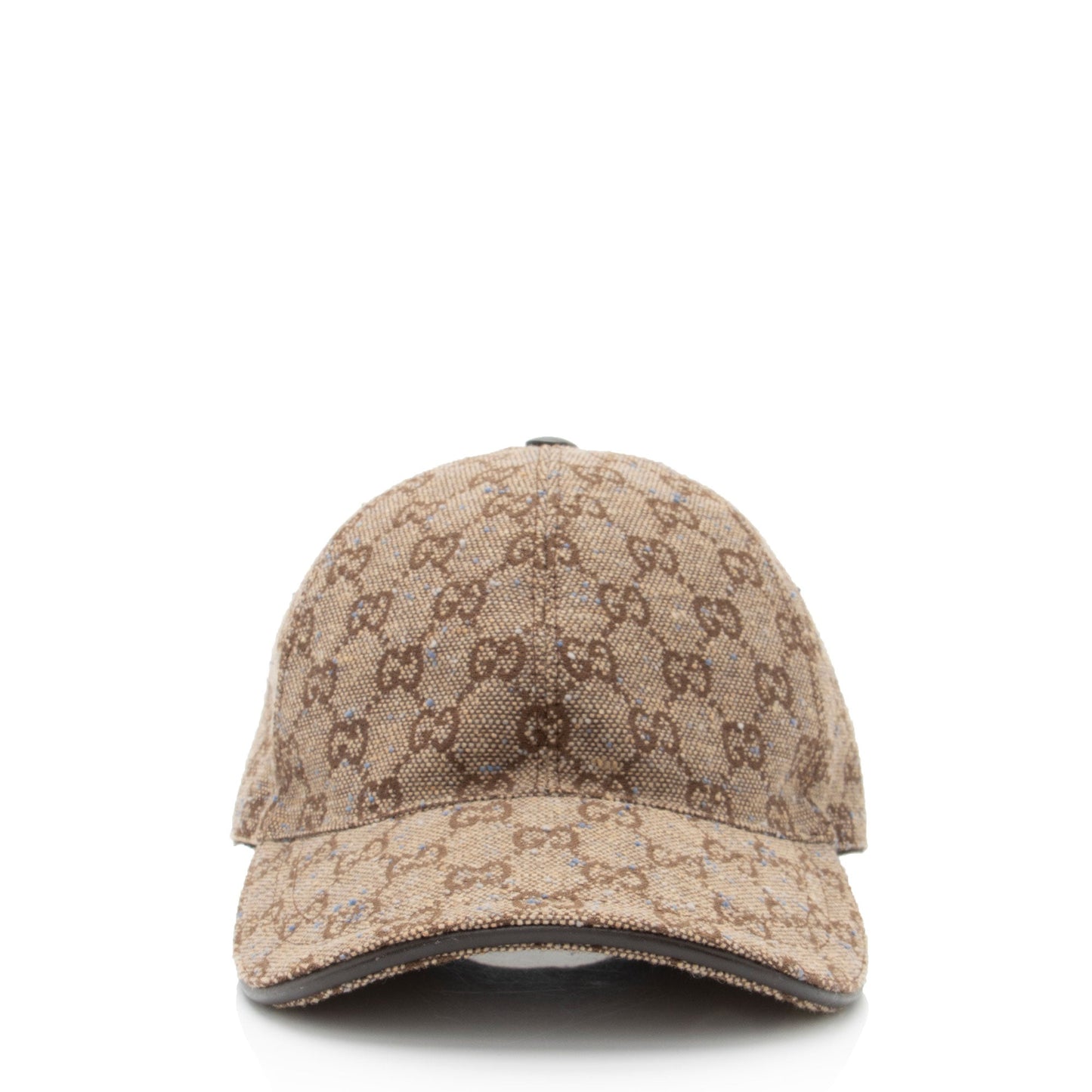 Gucci GG Baseball Hat - Size Leather Canvas Brown Beige Handbag