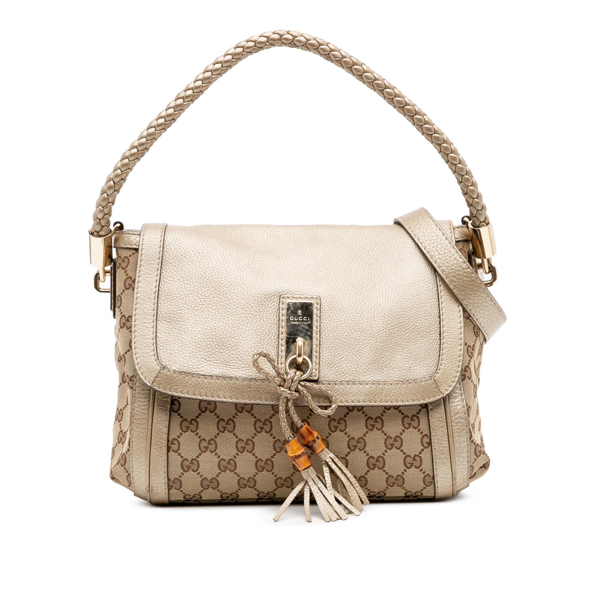 Gucci GG Bella Canvas Flap Travel Bag Satchel 1
