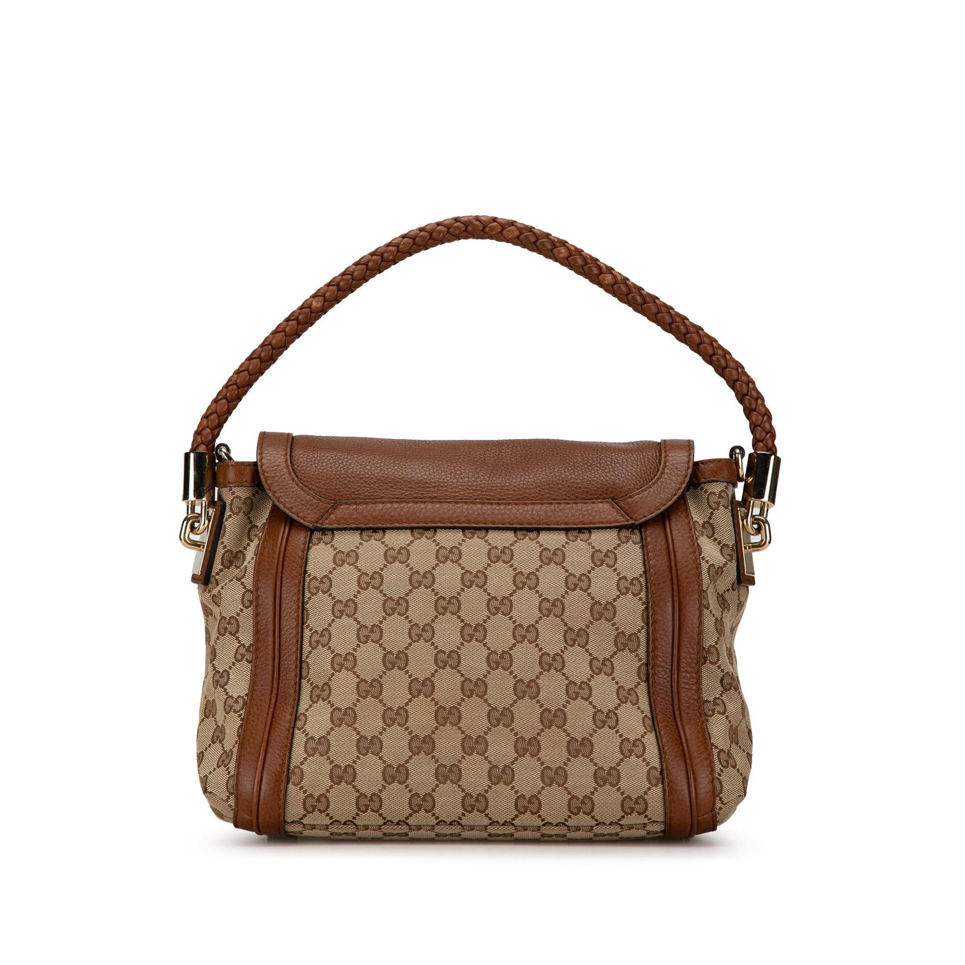 Gucci GG Bella SHG-BcpI00 Canvas Calf Brown Satchel Bag