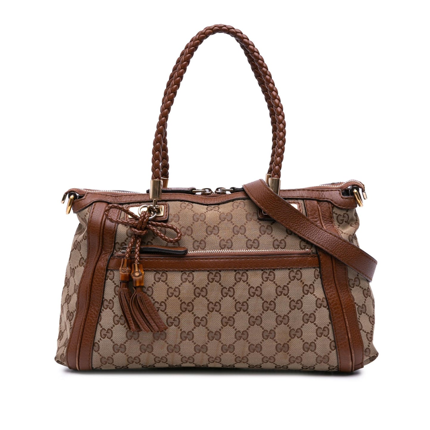 Gucci GG Bella Canvas Brown Satchel Bag