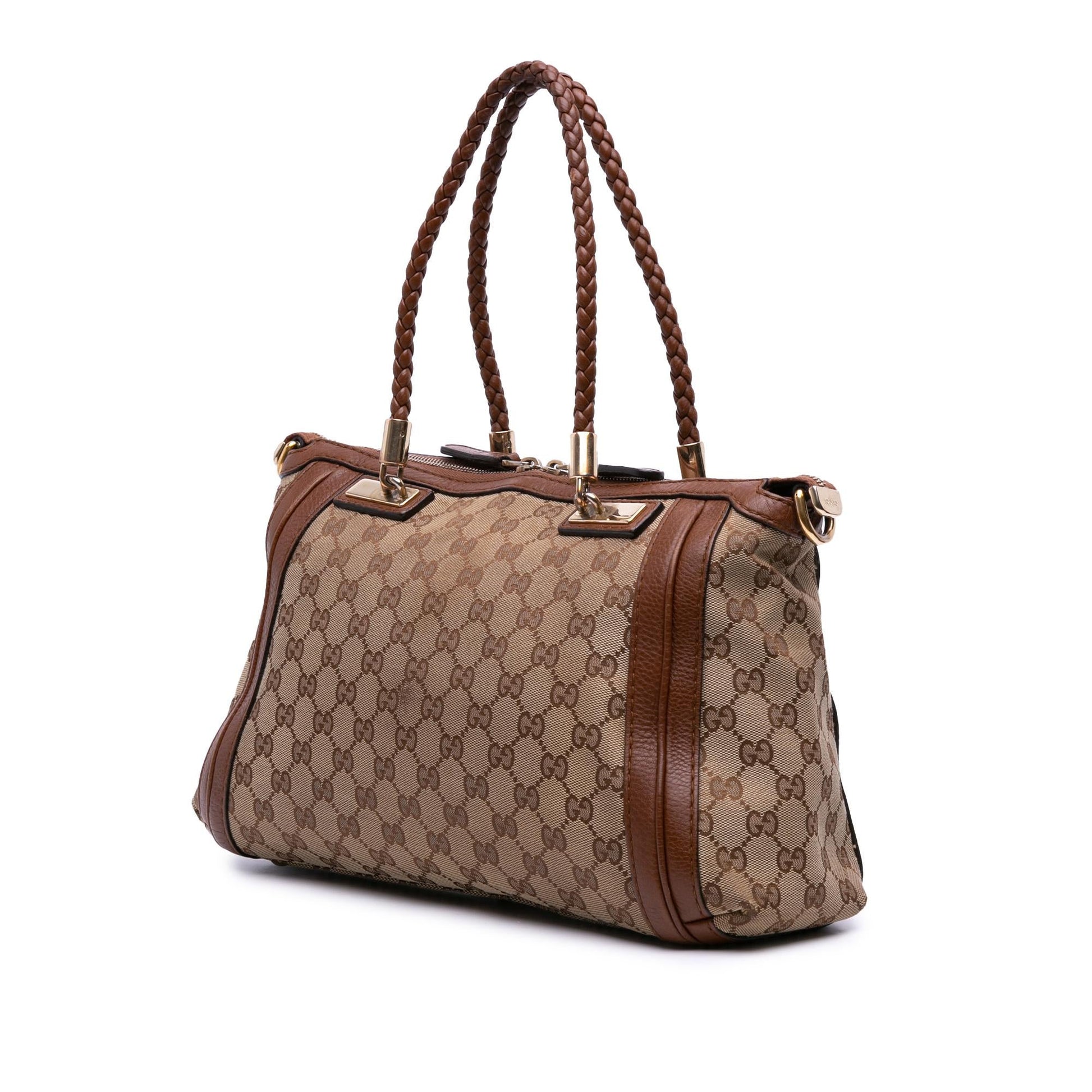 Gucci GG Bella Canvas Brown Satchel Bag