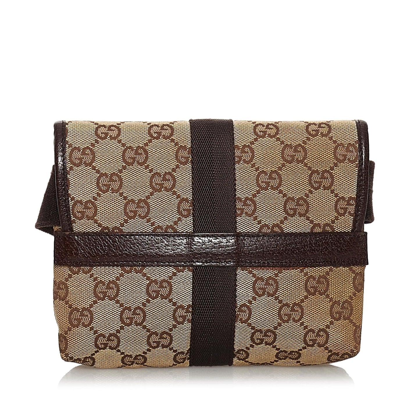 Gucci GG Belt SHG Canvas Brown Accessory 6