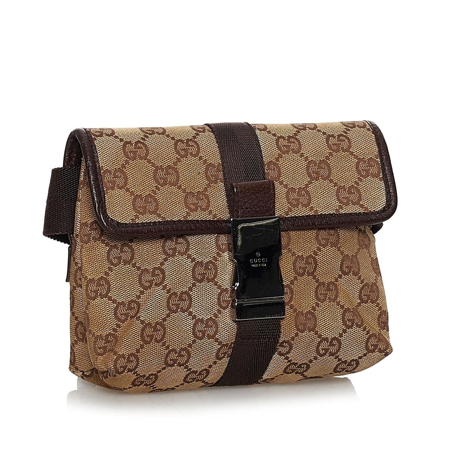 Gucci GG Belt SHG Canvas Brown Accessory 6