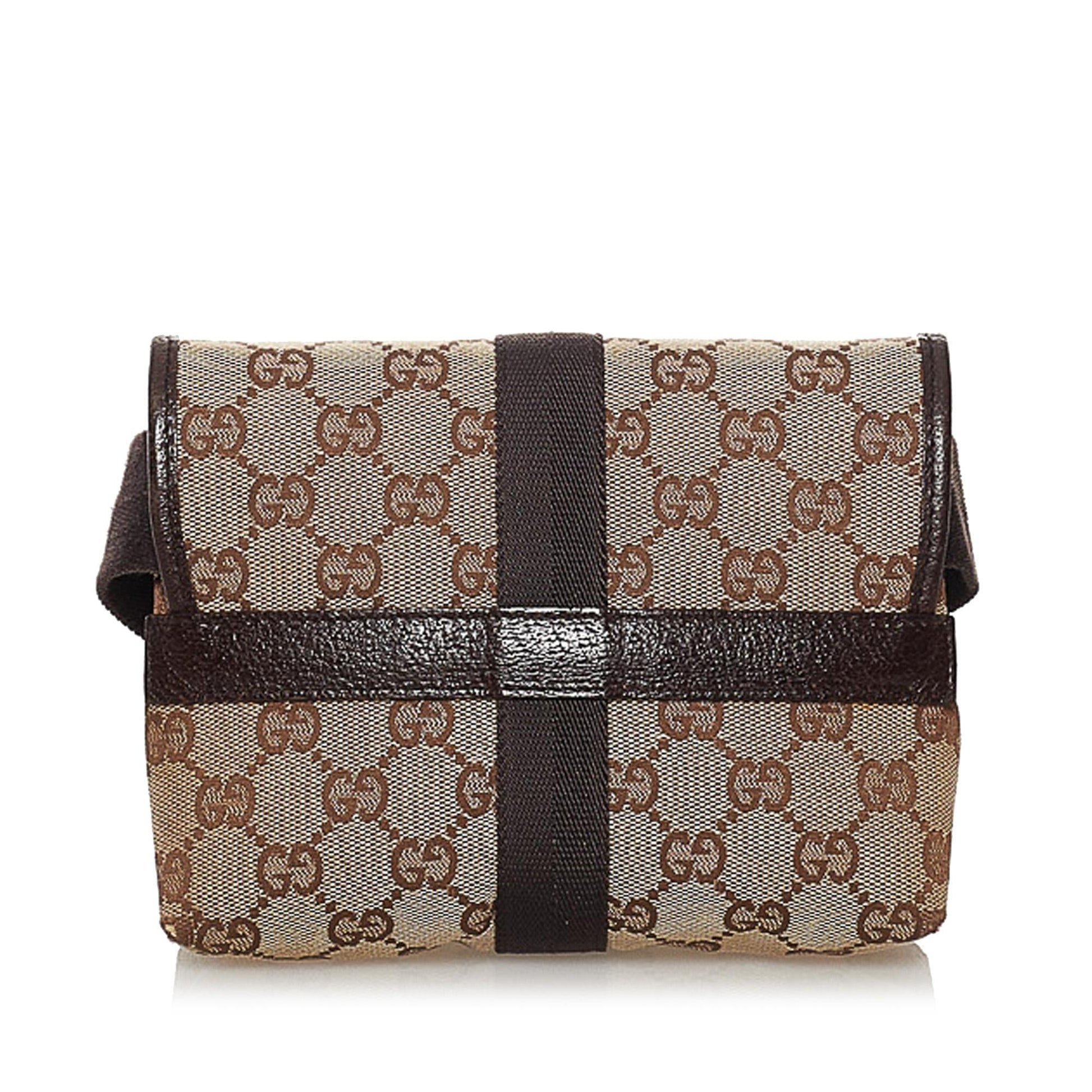 Gucci GG Belt SHG Canvas Brown Accessory 8