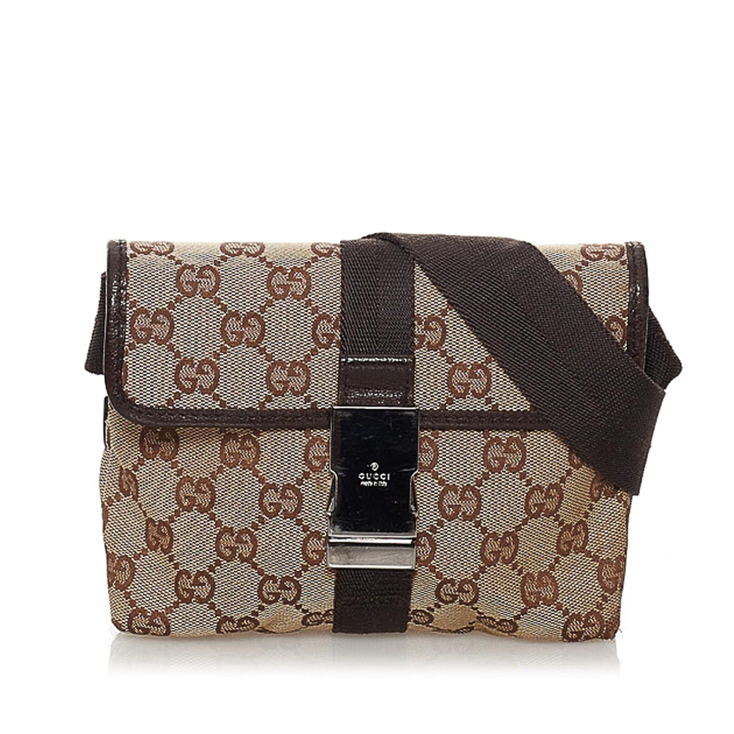 Gucci GG Belt SHG Canvas Brown Accessory 8