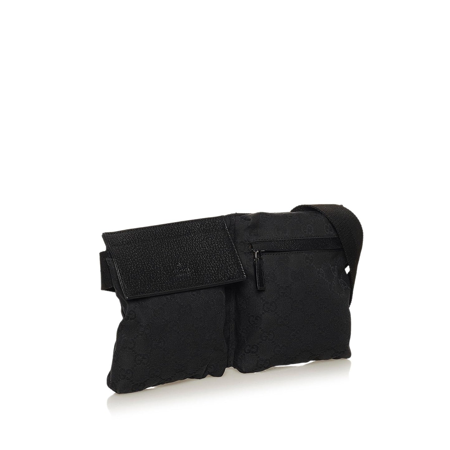 Gucci GG Belt SHG Canvas Black Accessory Bag Shg