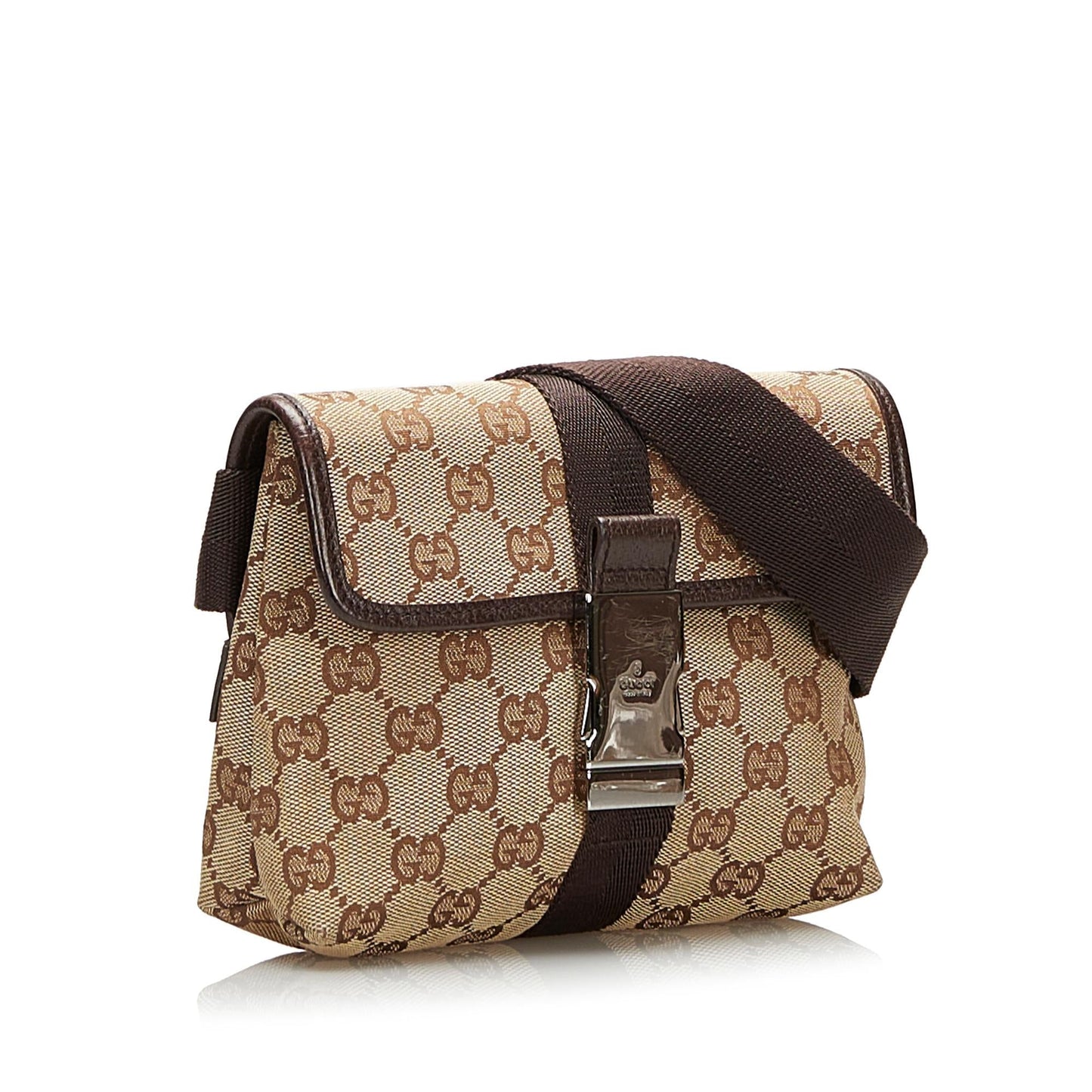 Gucci GG Belt SHG Canvas Brown Accessory Bag Shg