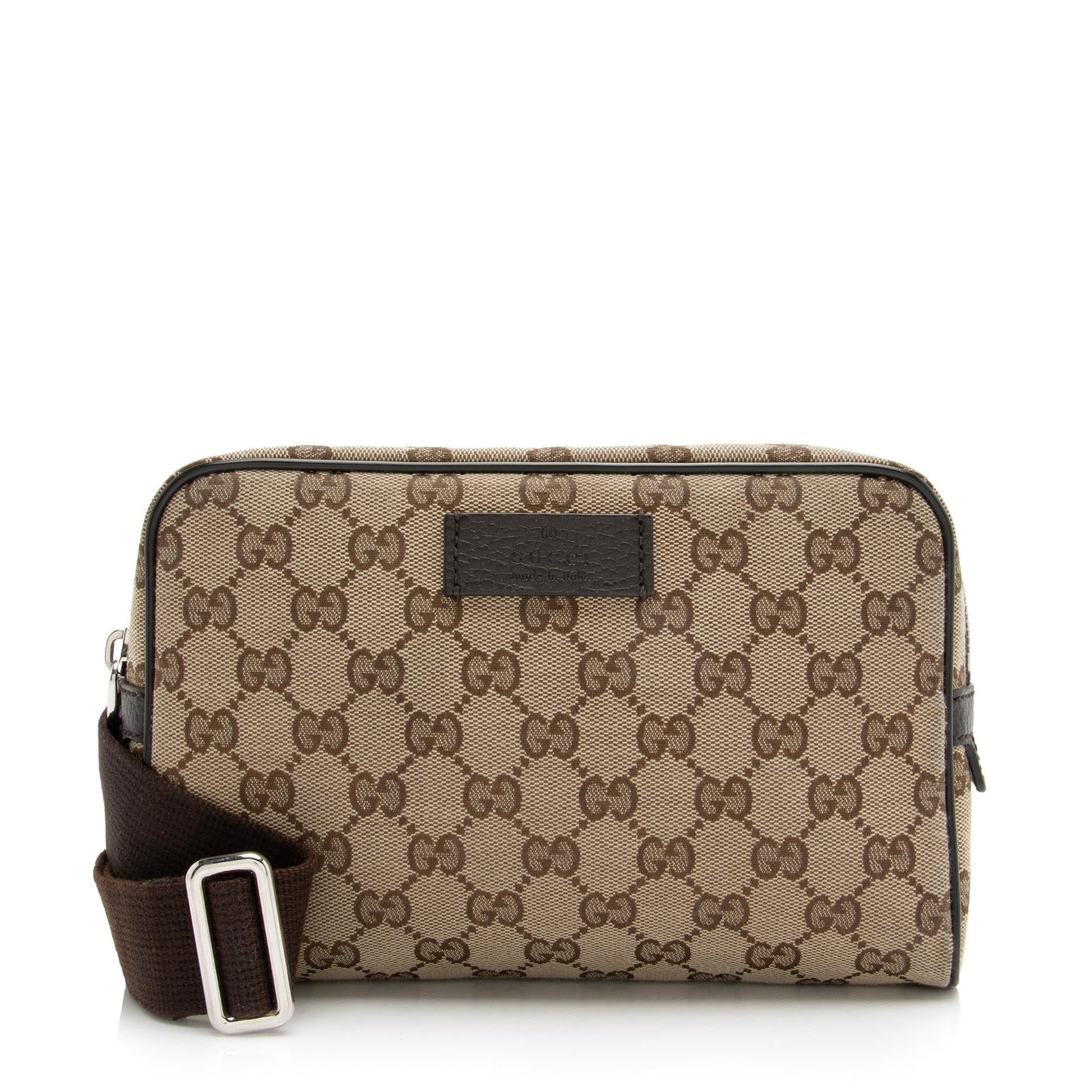 Gucci GG Belt SHF Leather Canvas Nylon Brown Accessory Bag Shf