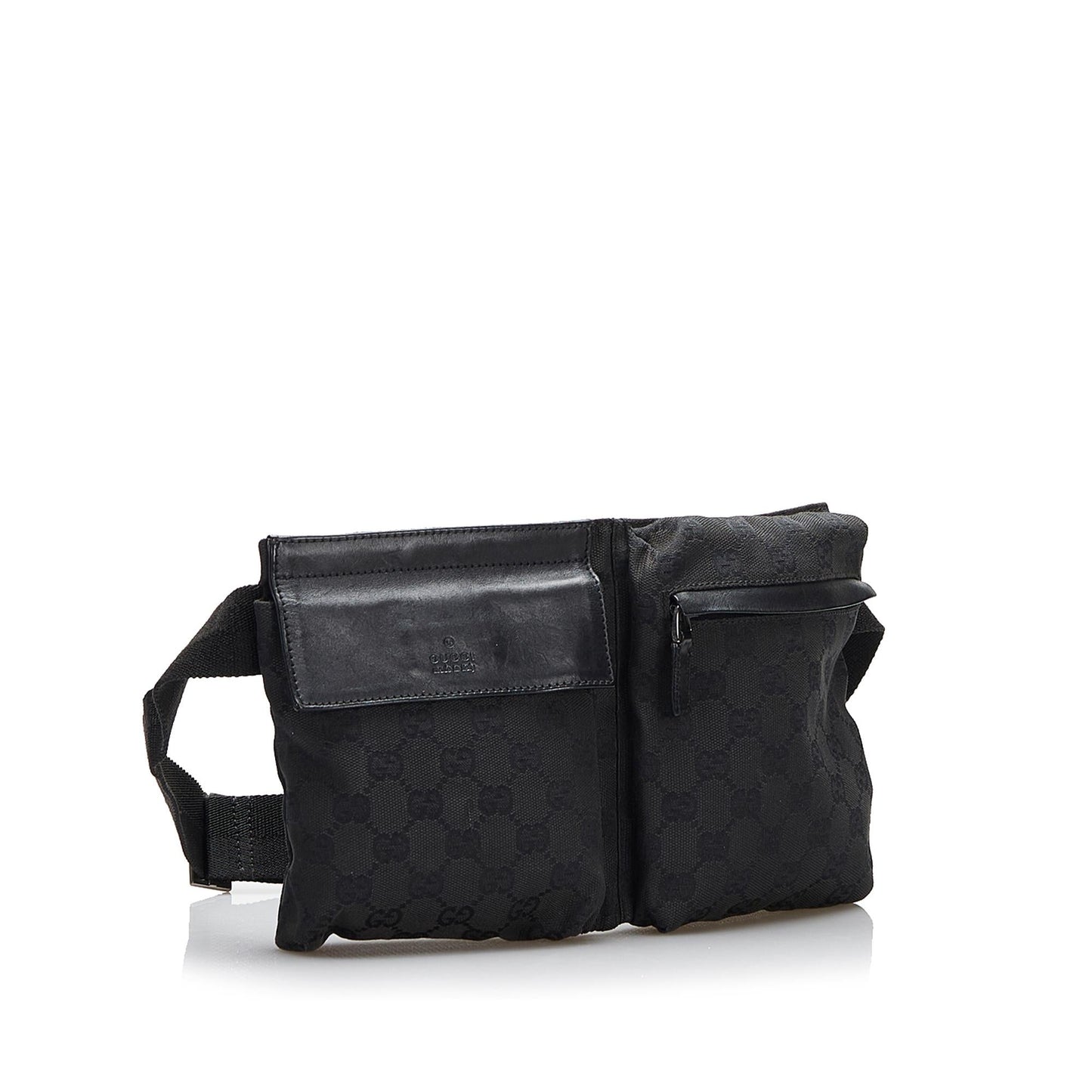 Gucci GG Belt SHG-Pvi0rA Canvas Calf Black Accessory