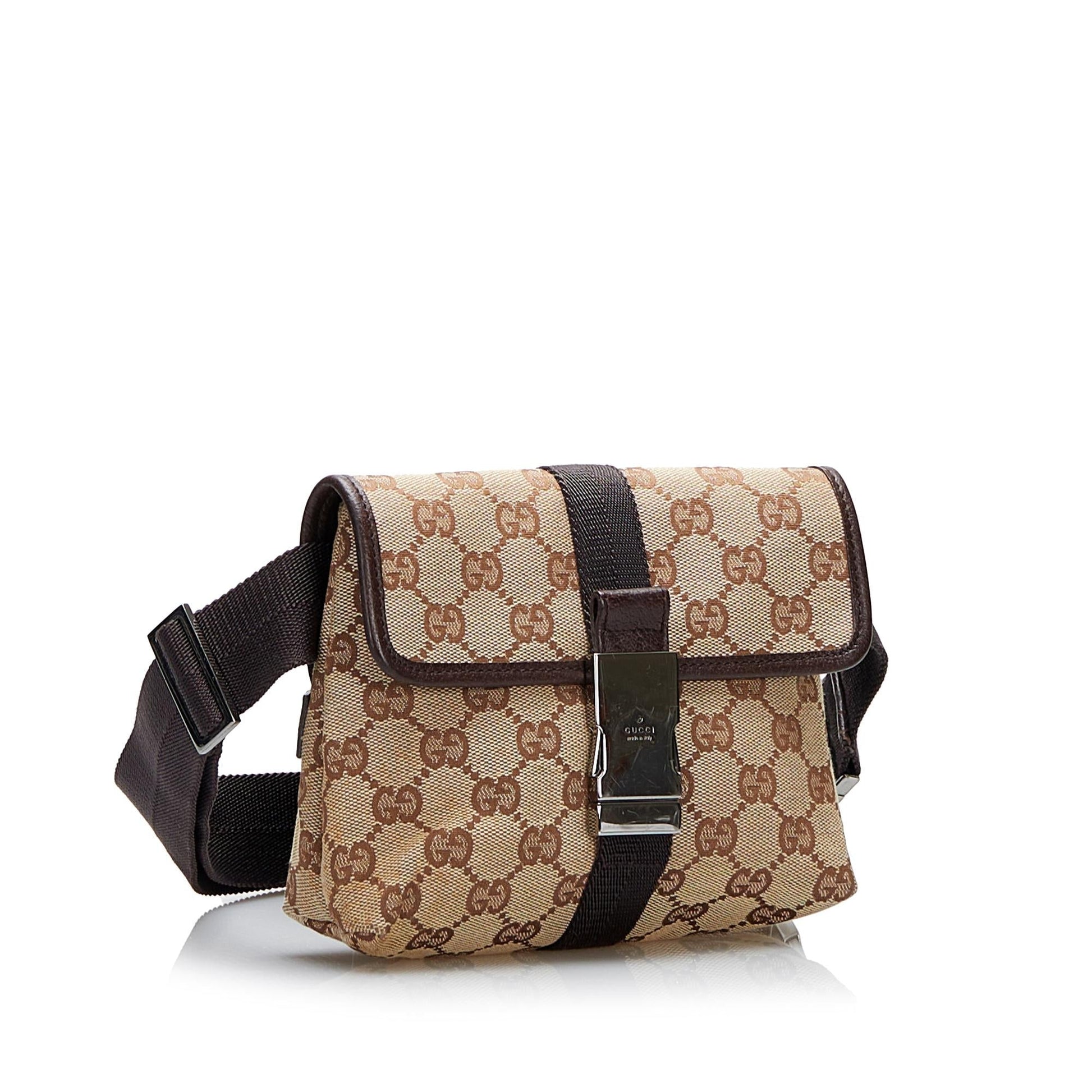 Gucci GG Belt SHG-PCSuFp Canvas Brown Accessory