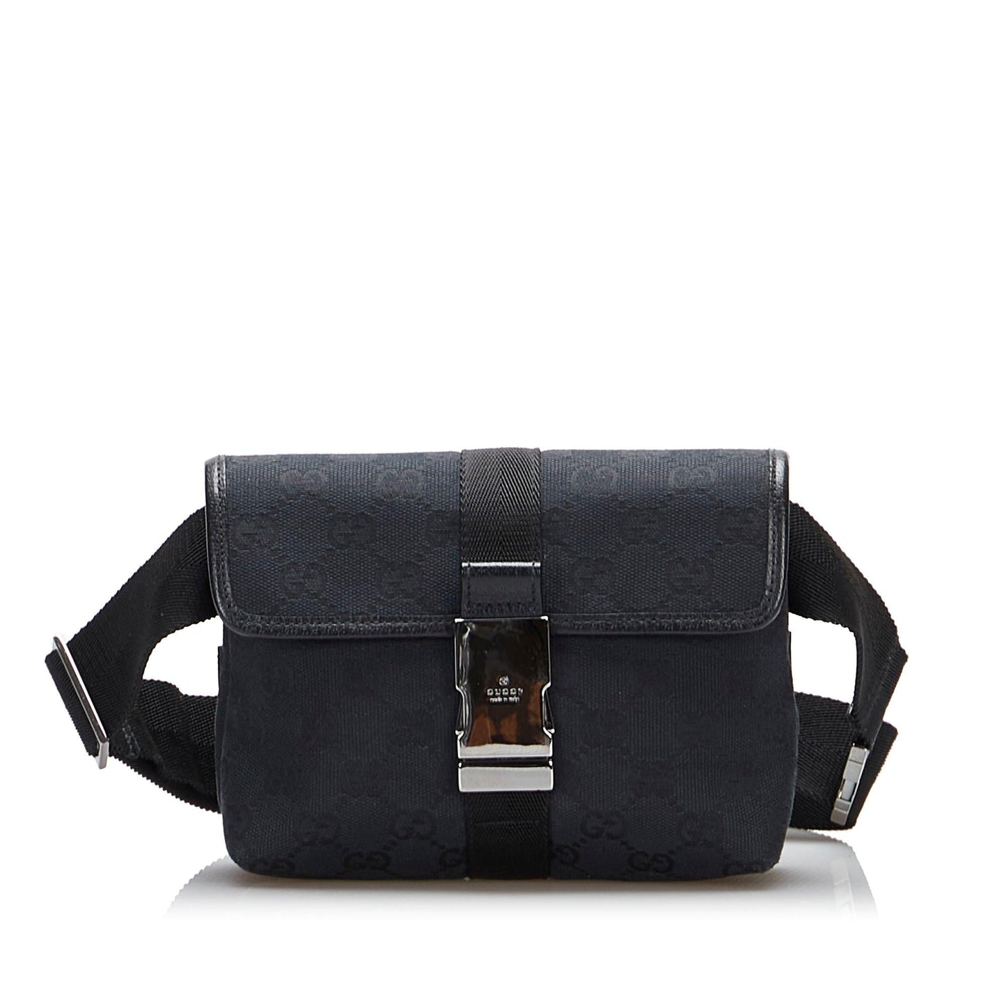 Gucci GG Belt SHG-OmJYck Canvas Black Accessory