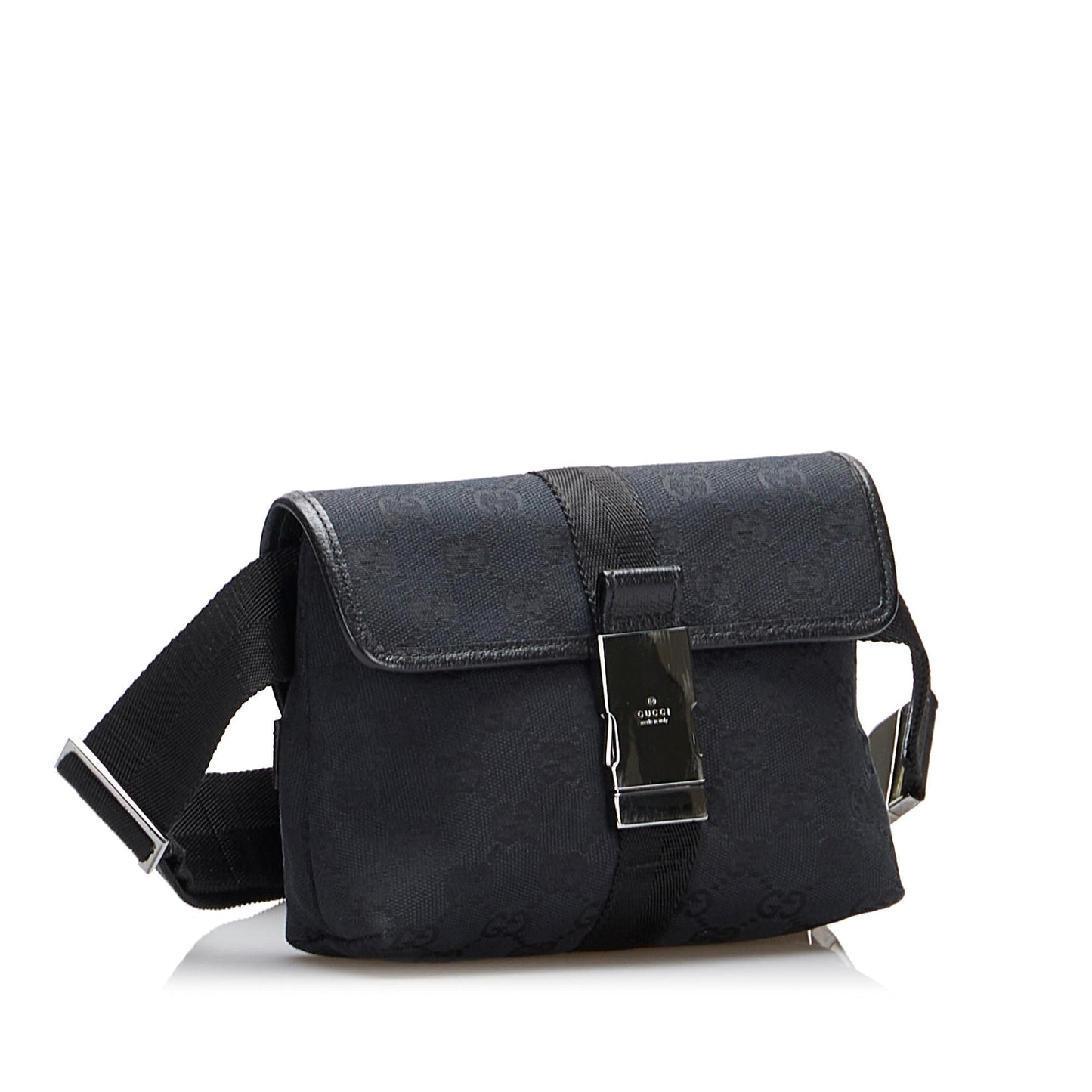 Gucci GG Belt SHG-OmJYck Canvas Black Accessory