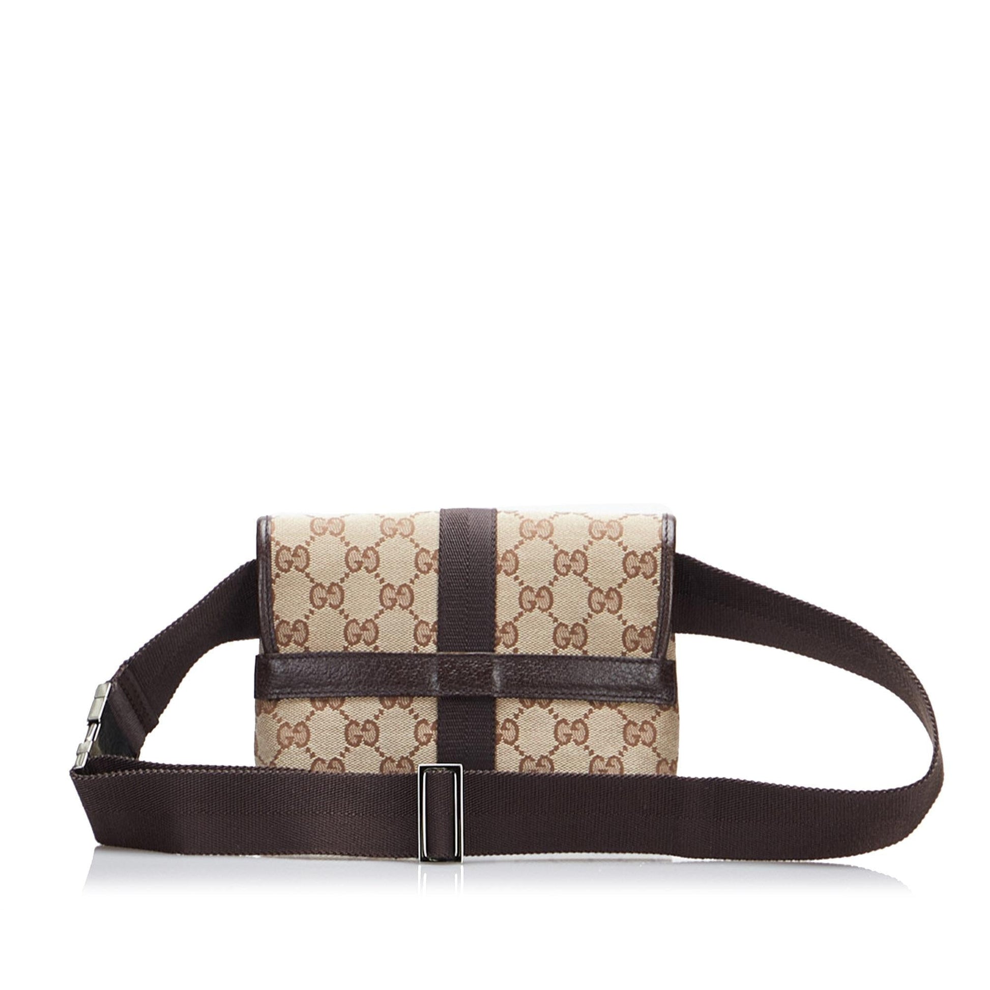 Gucci GG Belt SHG-deFkNW Canvas Brown Accessory