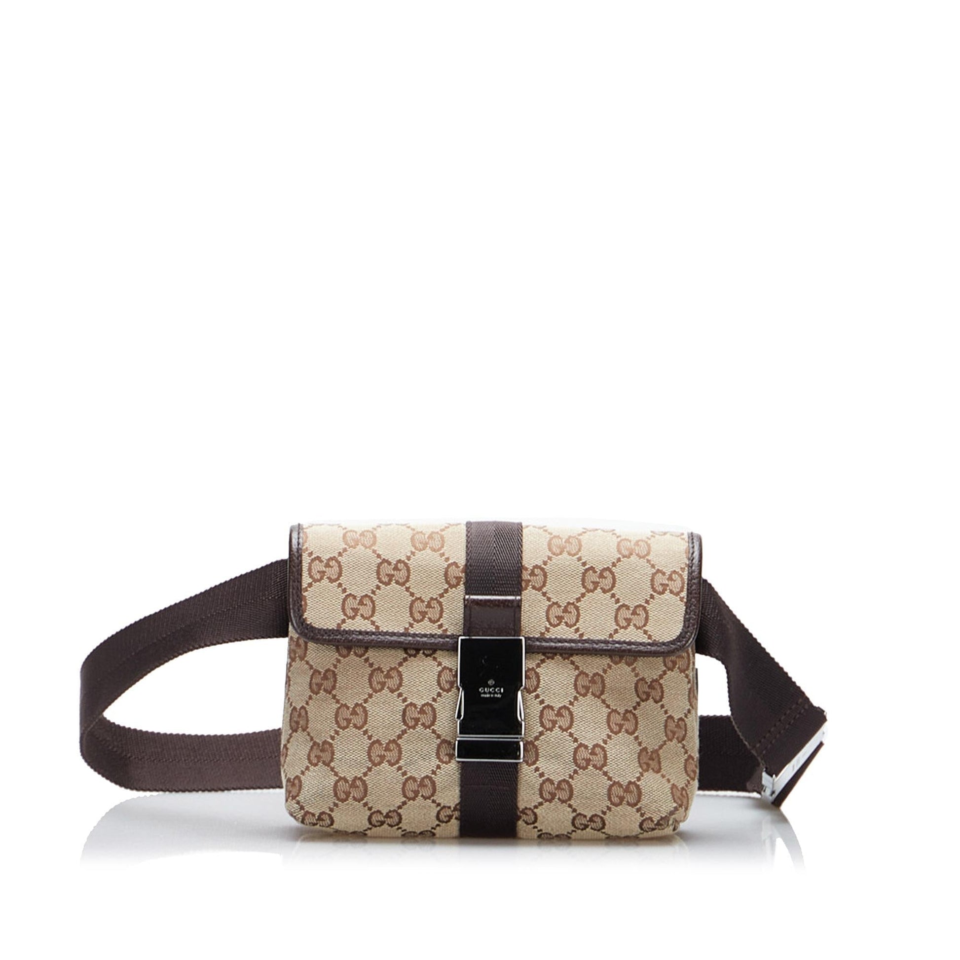 Gucci GG Belt SHG-deFkNW Canvas Brown Accessory