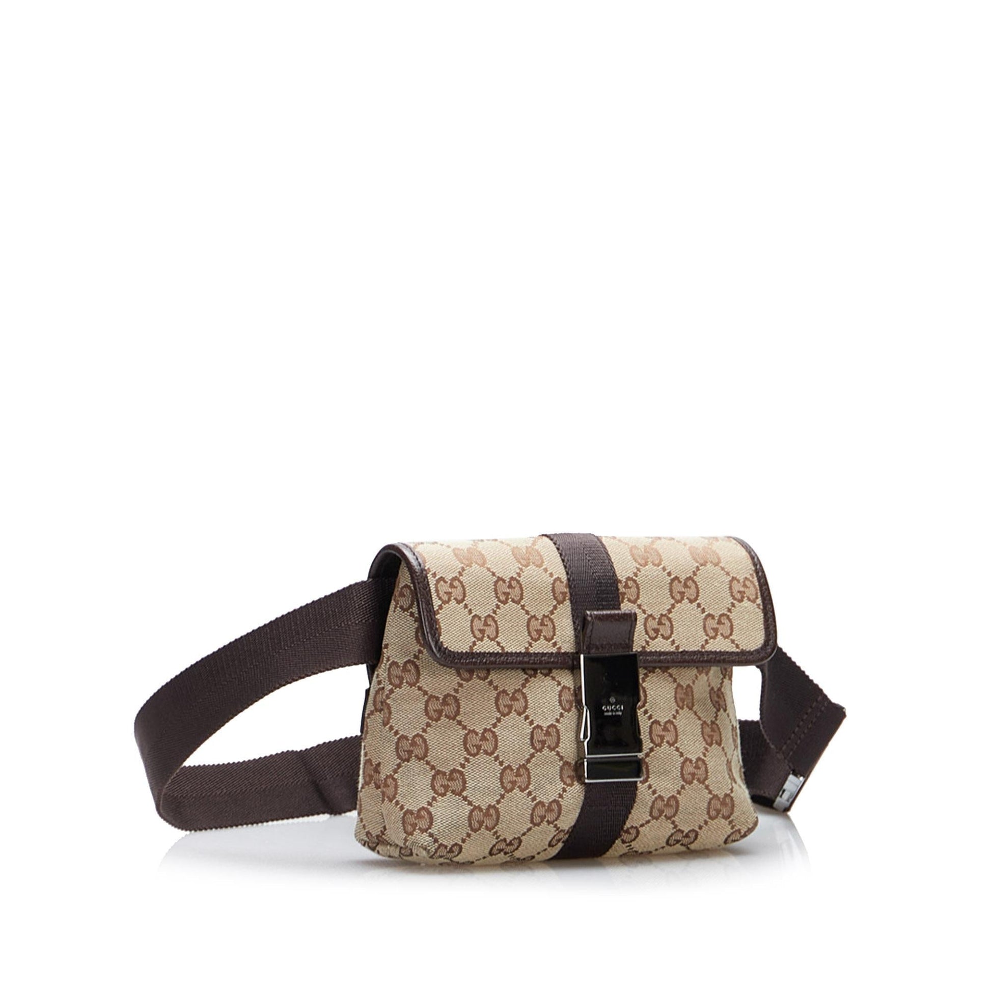 Gucci GG Belt SHG-deFkNW Canvas Brown Accessory