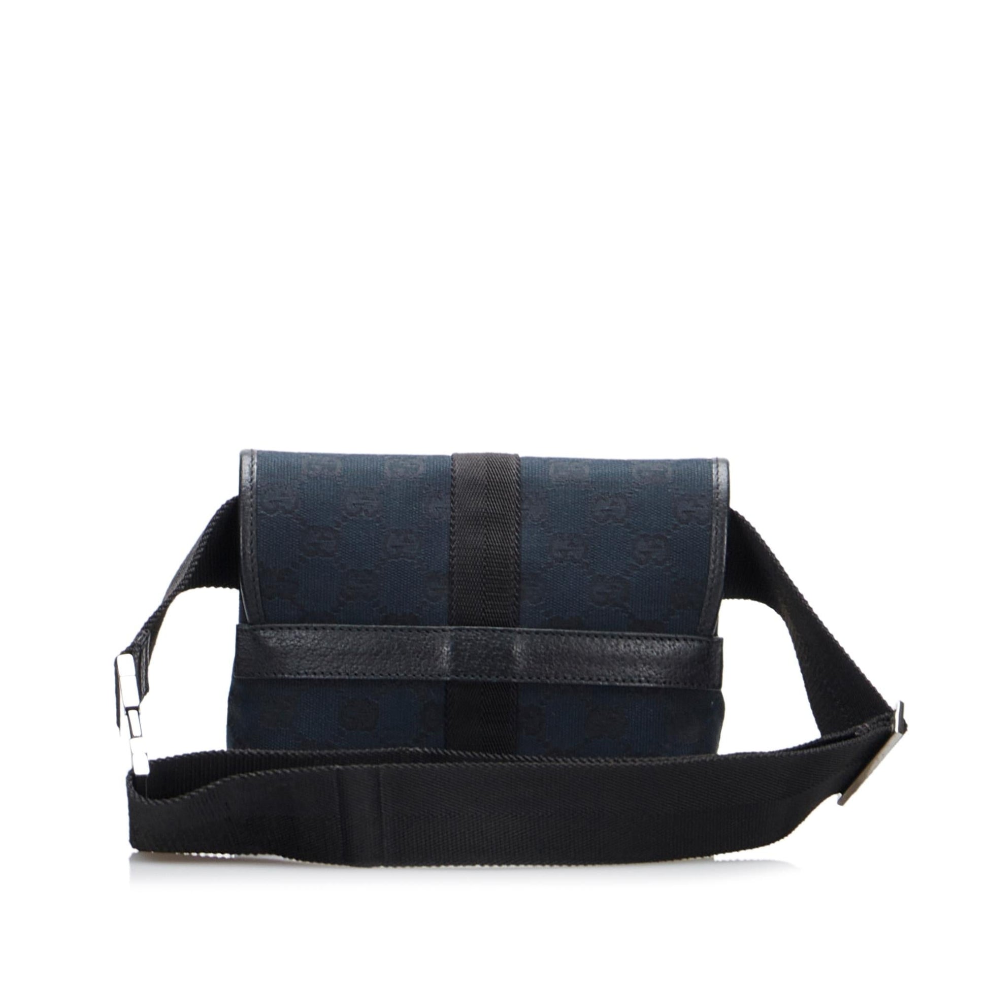 Gucci GG Belt SHG-U1P8Xl Canvas Black Accessory