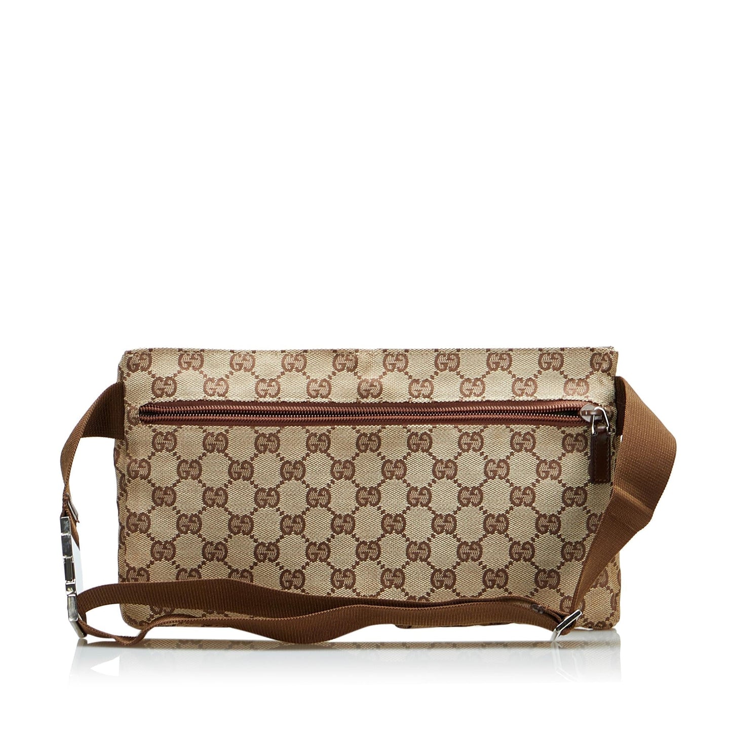 Gucci GG Belt SHG-XxNsxX Canvas Calf Brown Accessory
