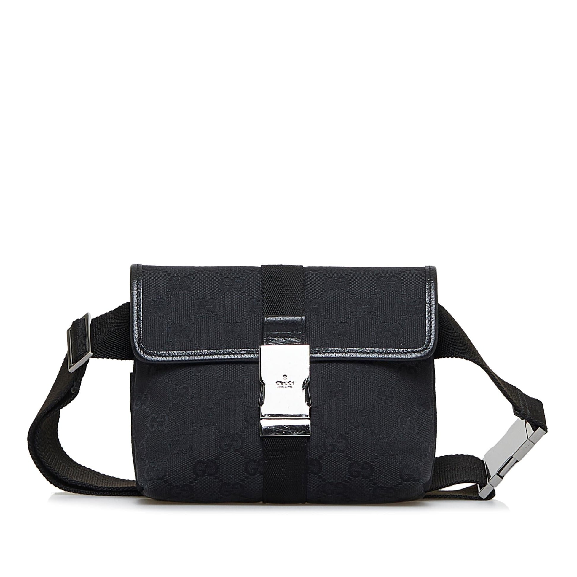 Gucci GG Belt SHG-bhHc1K Canvas Calf Black Accessory