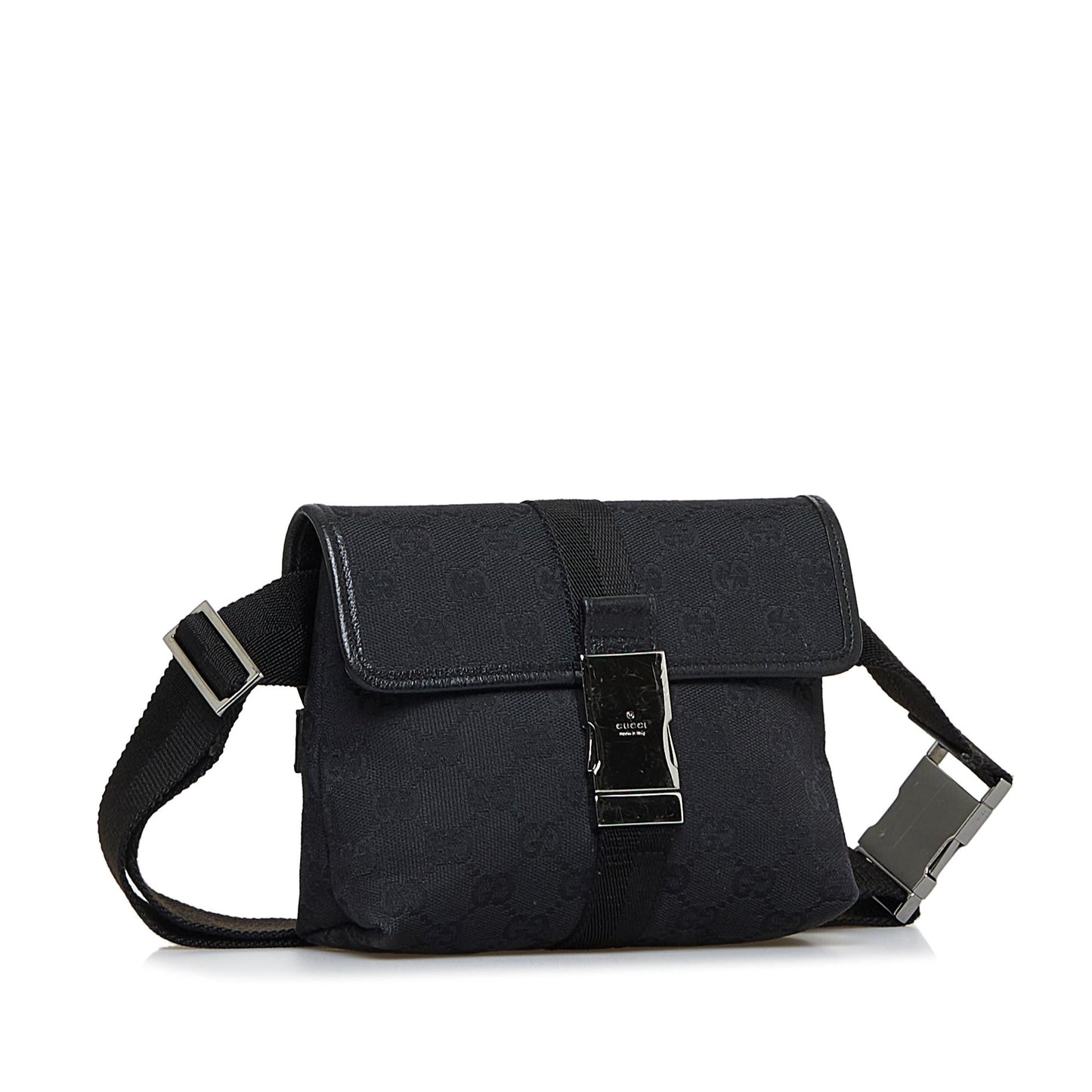 Gucci GG Belt SHG-bhHc1K Canvas Calf Black Accessory