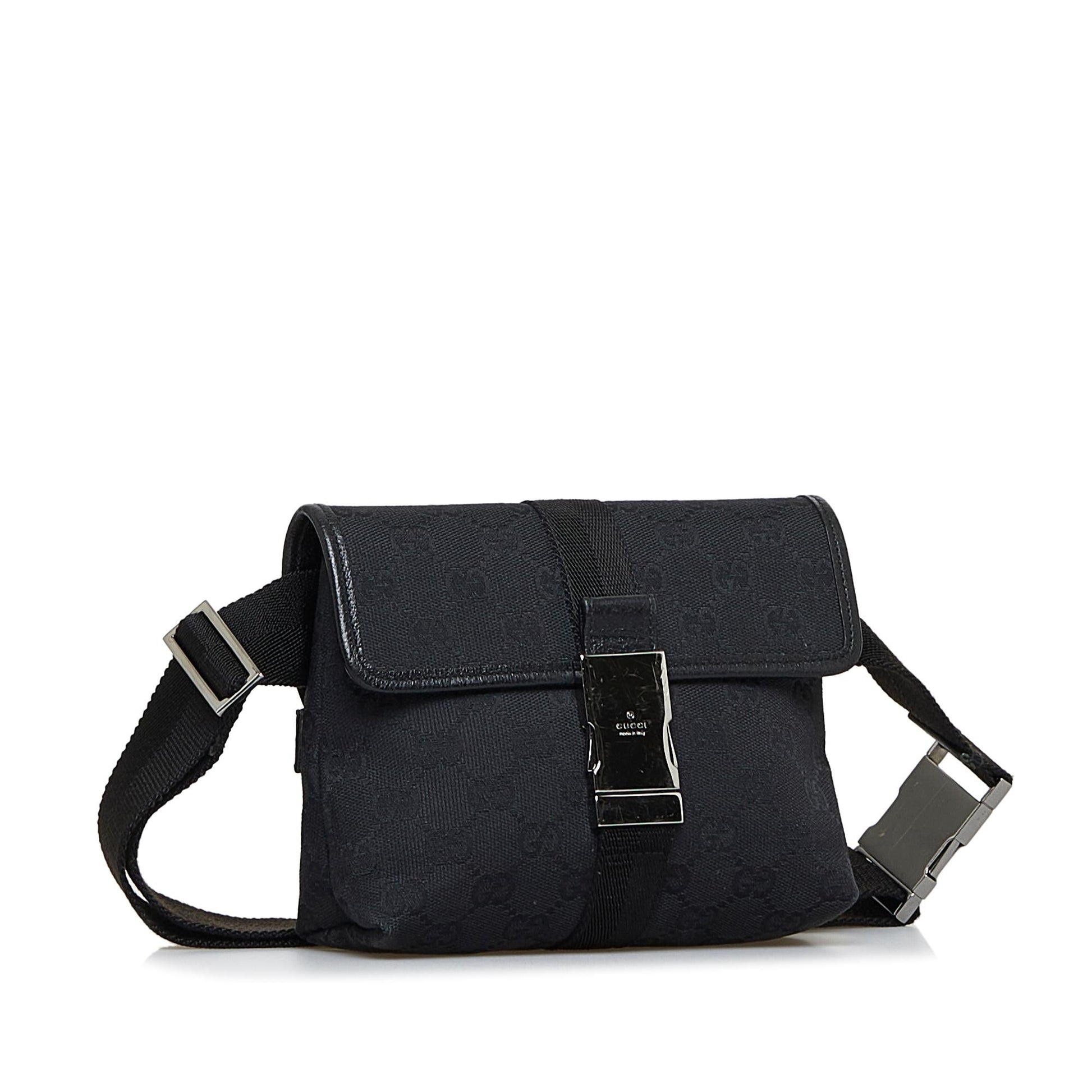 Gucci GG Belt SHG-bhHc1K Canvas Calf Black Accessory