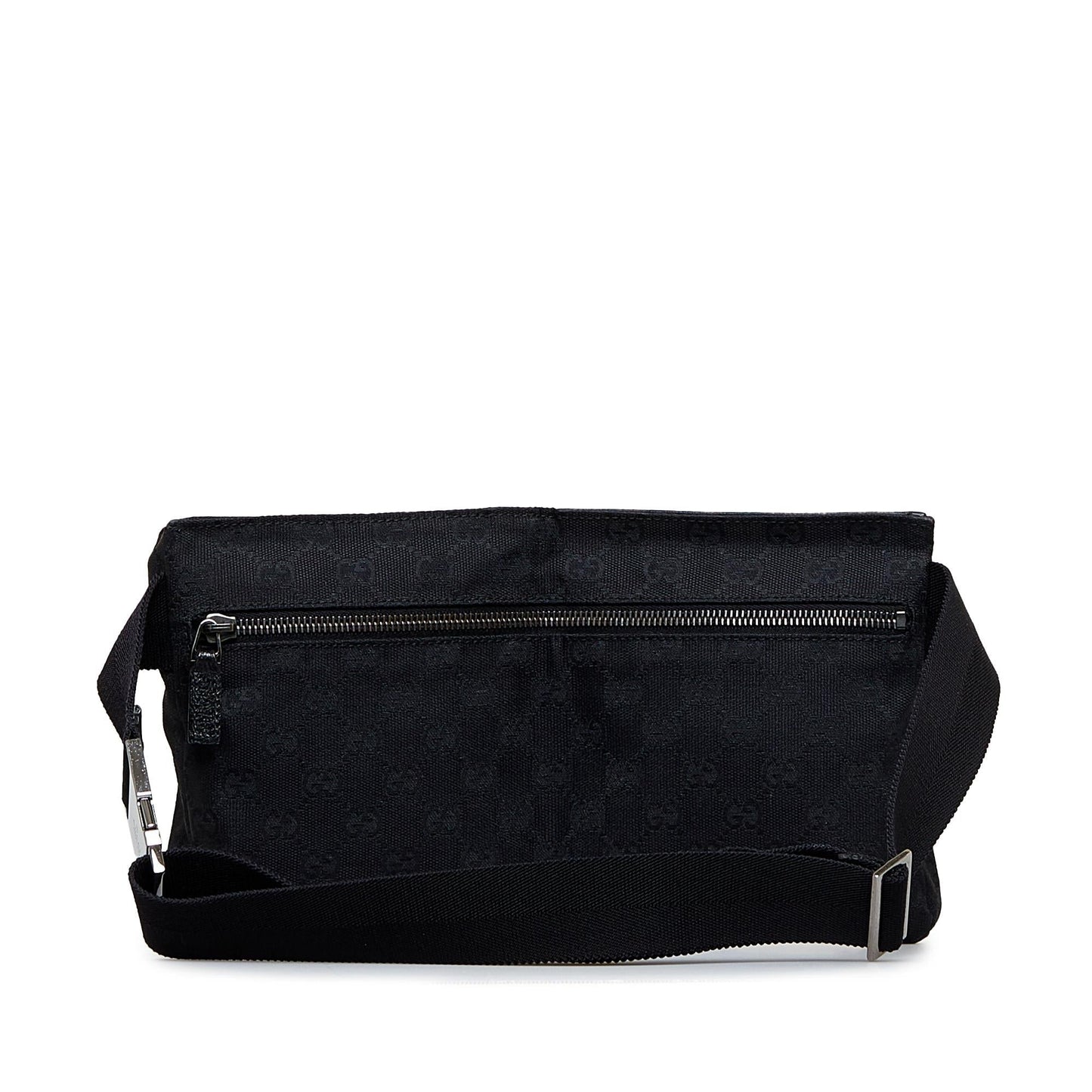 Gucci GG Belt SHG-83Gpbj Canvas Calf Black Accessory