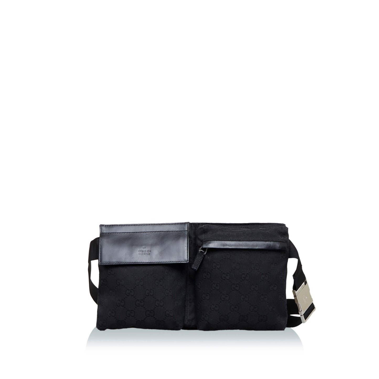 Gucci GG Belt SHG-CBVv3w Canvas Calf Black Accessory