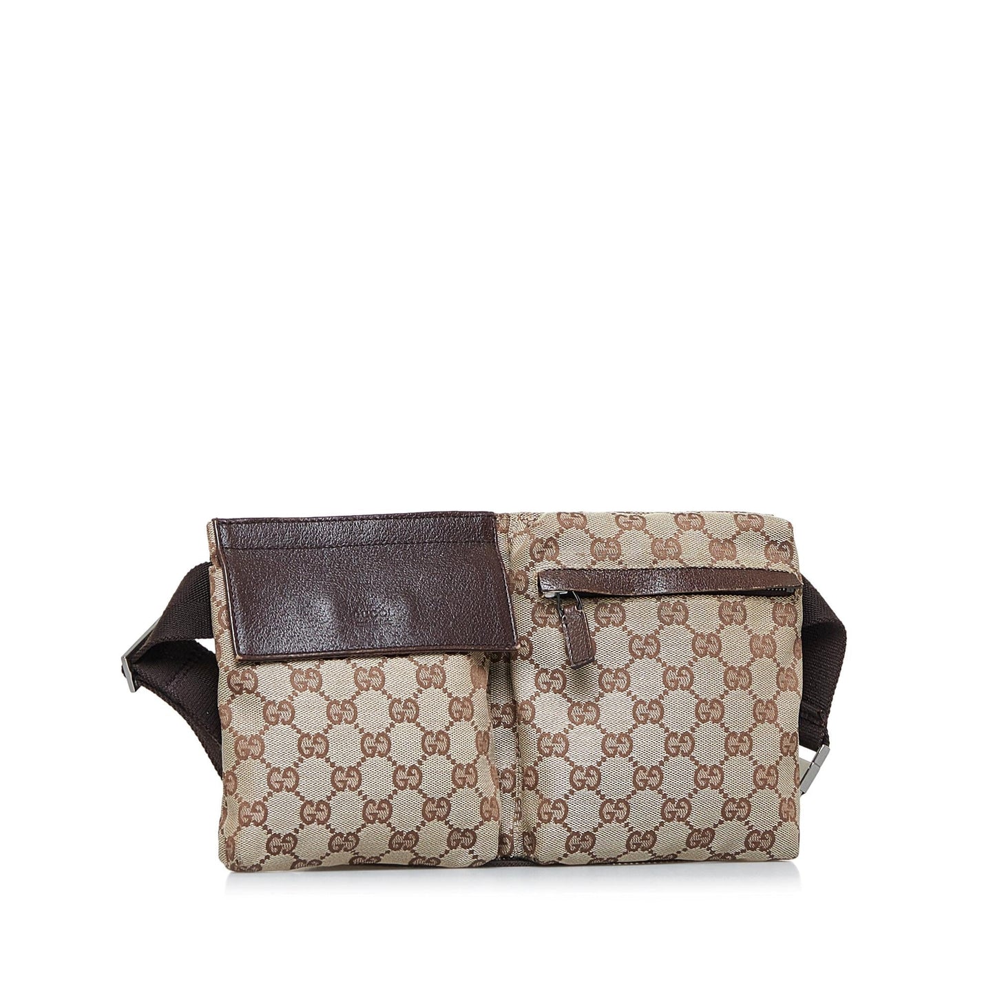 Gucci GG Belt SHG-ZHQTGi Canvas Calf Brown Accessory