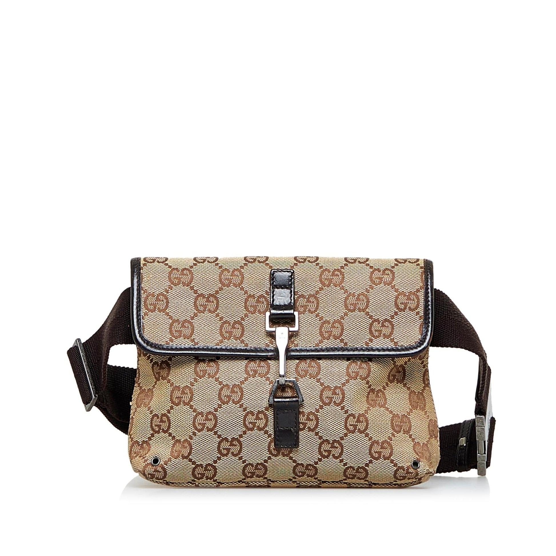 Gucci GG Belt SHG-ttXpFV Canvas Brown Accessory