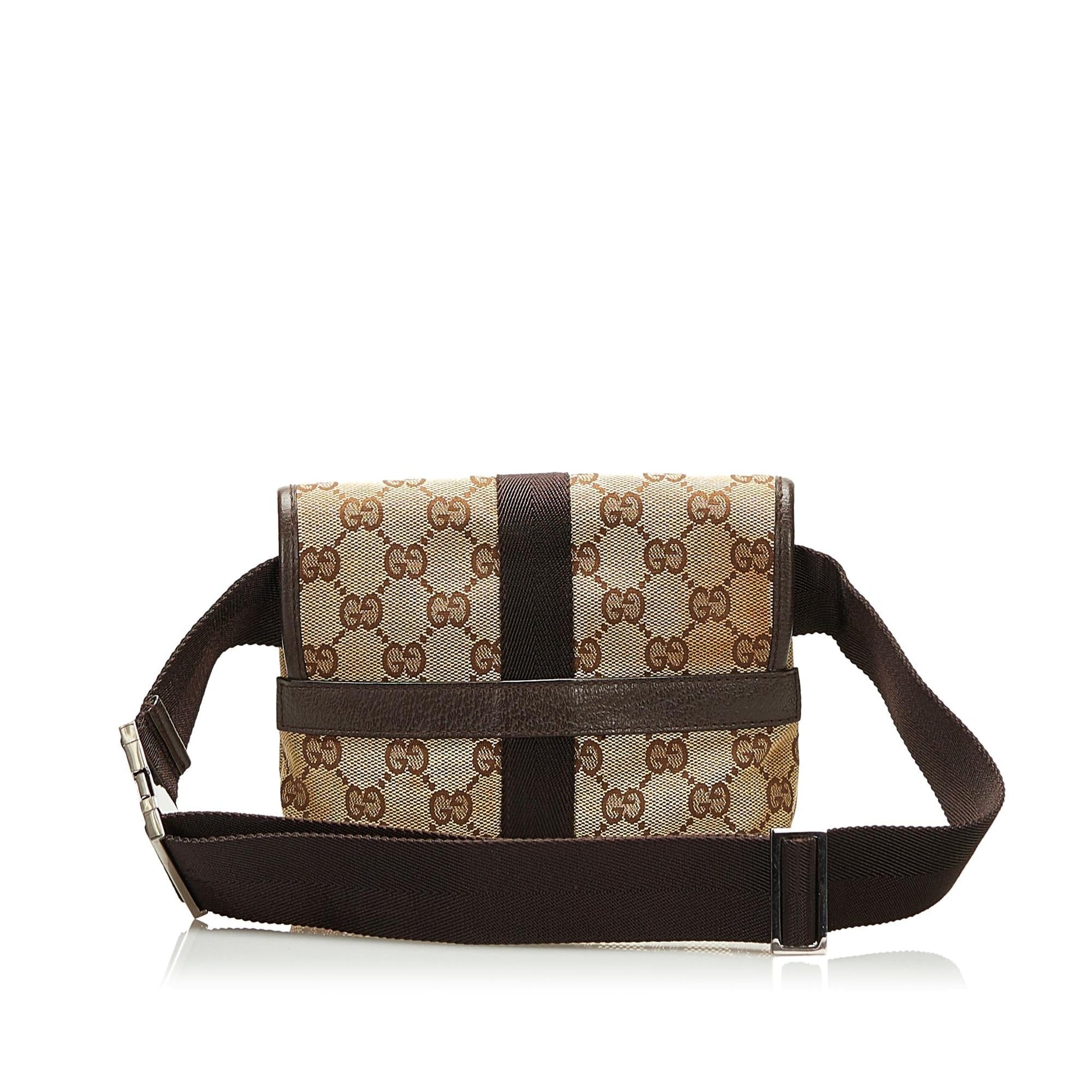 Gucci GG Belt SHG-IG0osS Canvas Brown Accessory
