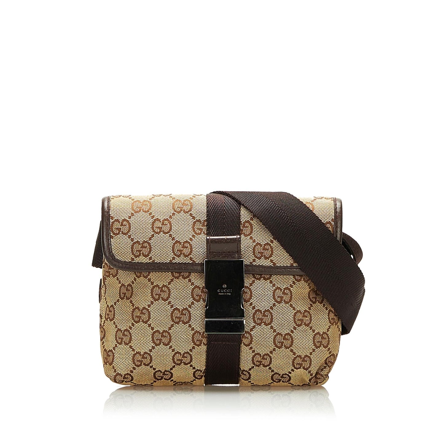 Gucci GG Belt SHG-IG0osS Canvas Brown Accessory