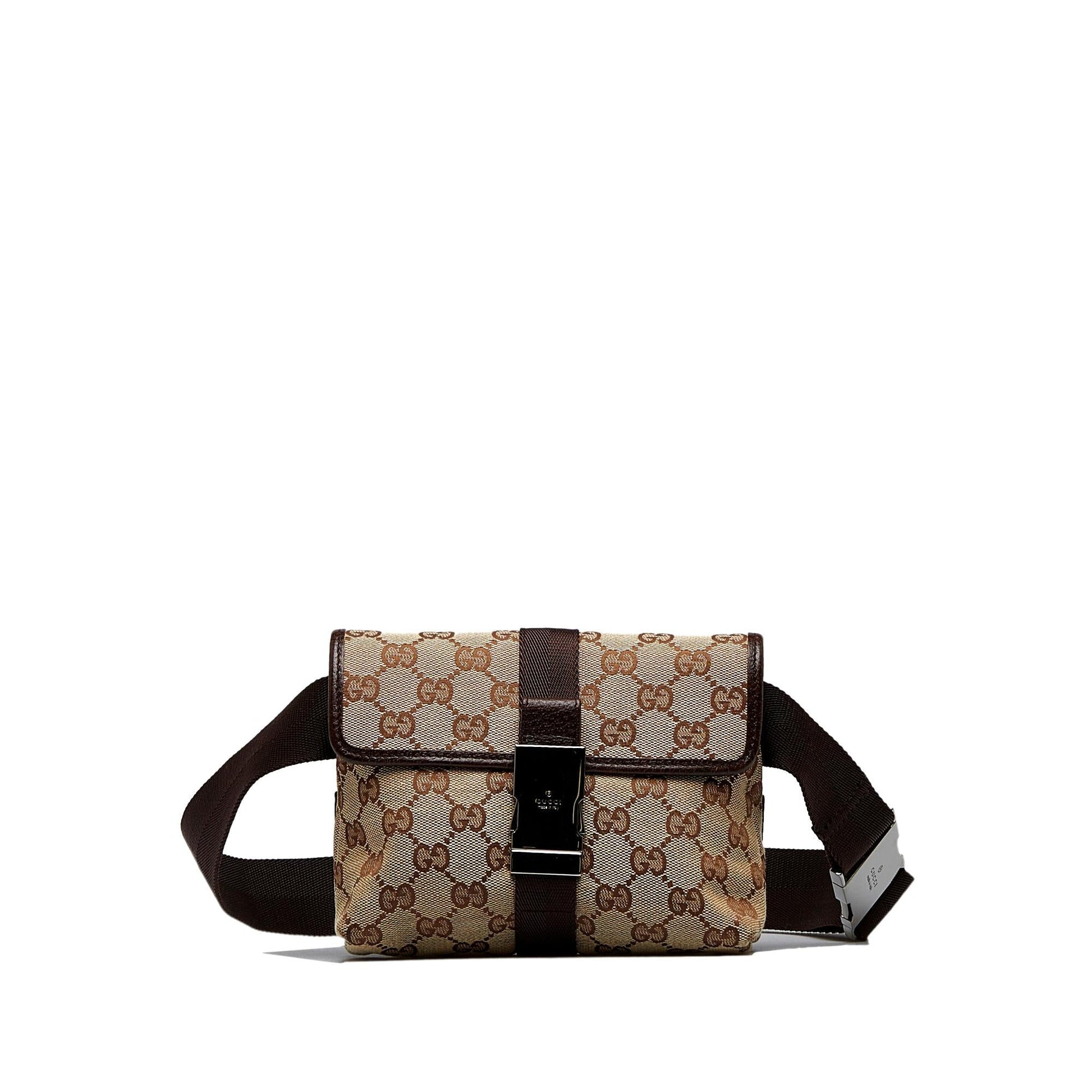 Gucci GG Belt SHG-yK3qg9 Canvas Brown Accessory