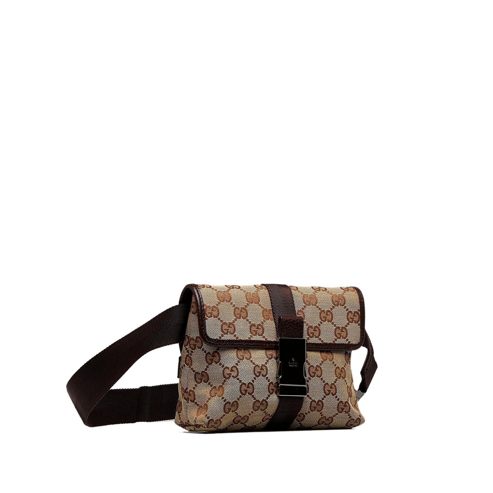 Gucci GG Belt SHG-yK3qg9 Canvas Brown Accessory