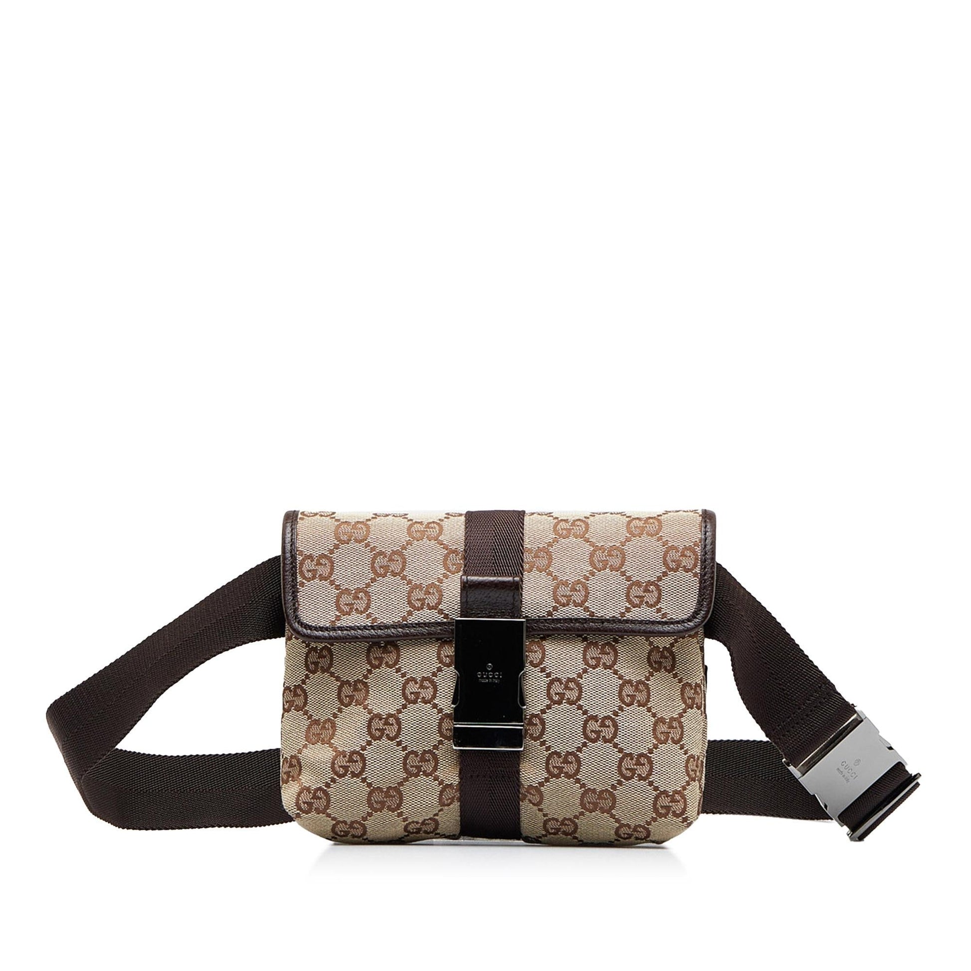 Gucci GG Belt SHG-CzBY5Q Canvas Brown Accessory