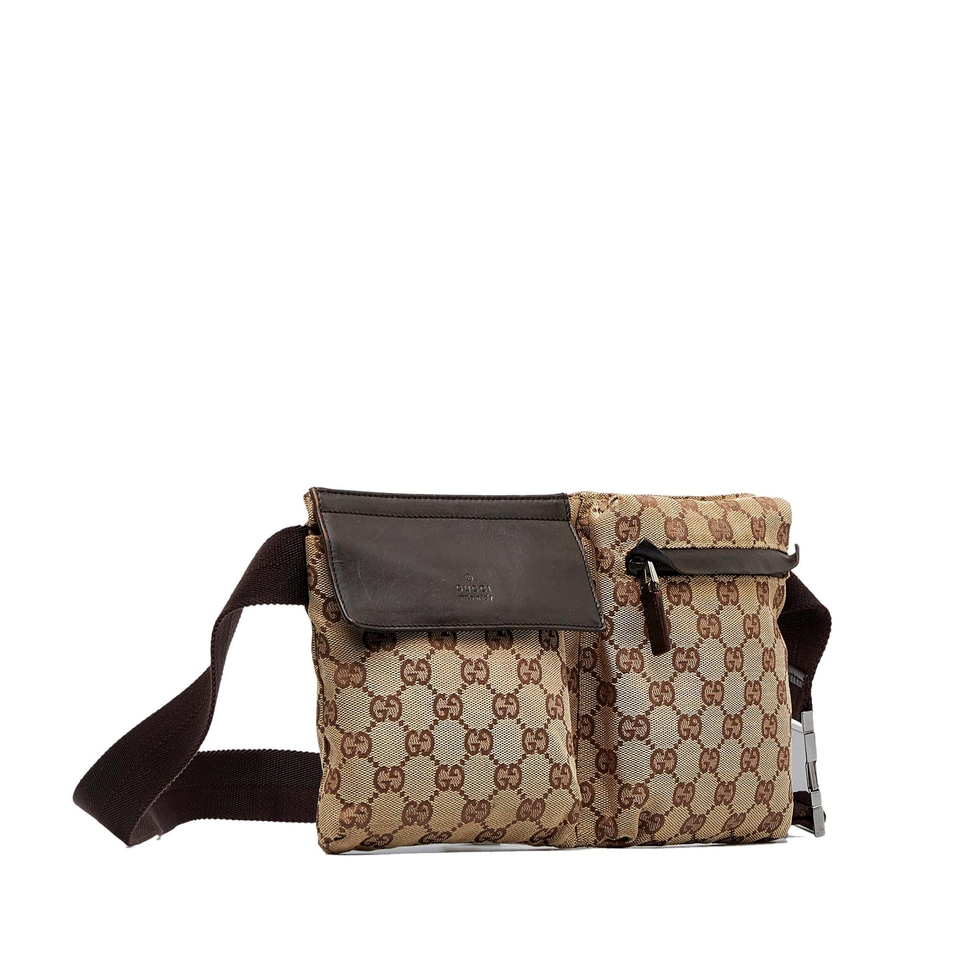 Gucci GG Belt SHG-f7z2QI Canvas Brown Accessory