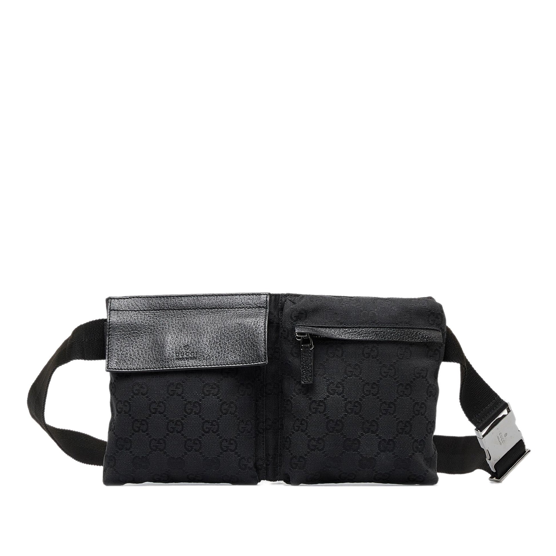 Gucci GG Belt SHG-3jZ8nl Canvas Black Accessory