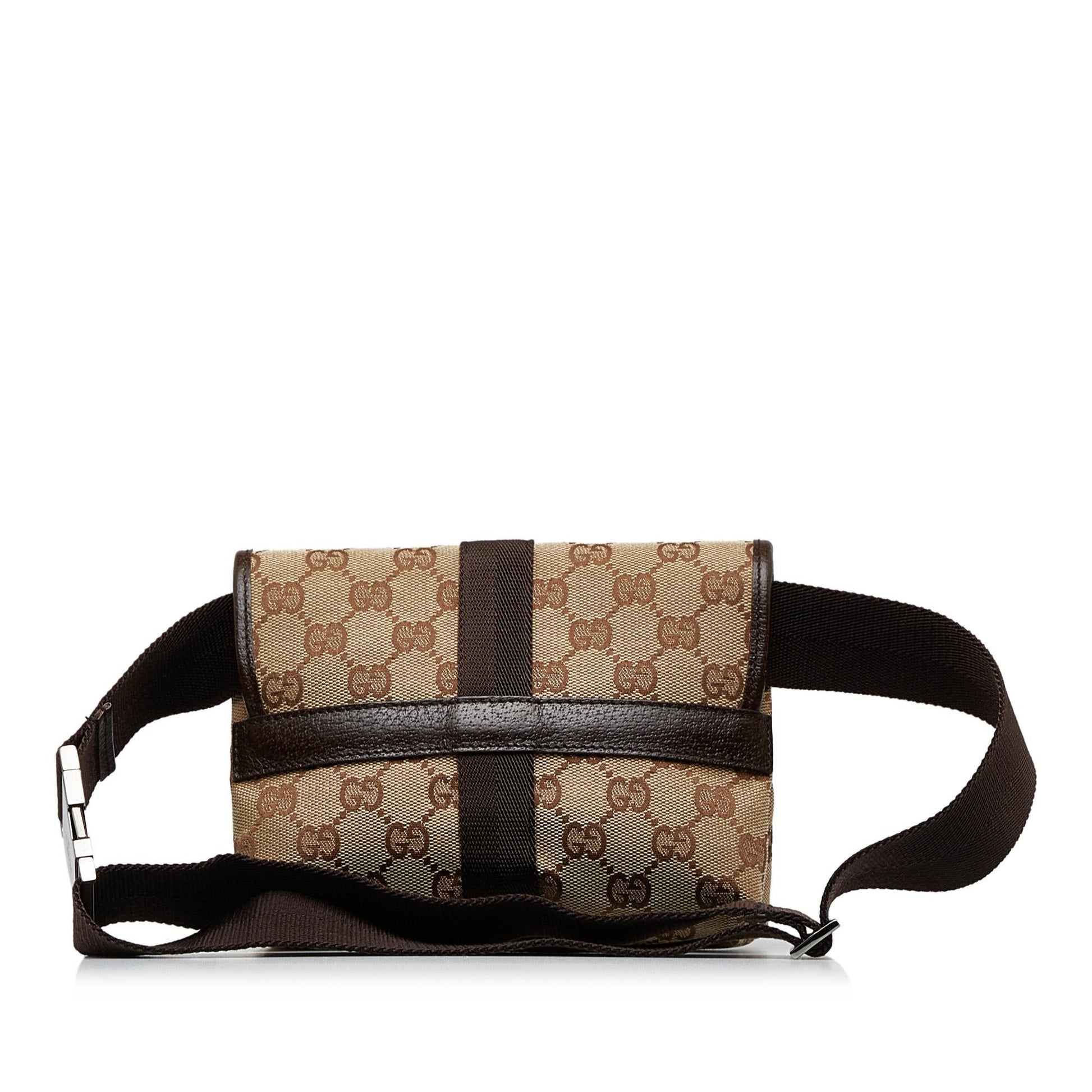 Gucci GG Belt SHG-6DiTZW Canvas Brown Accessory