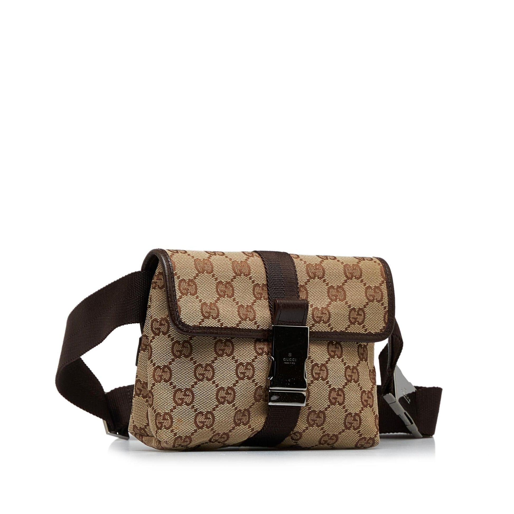 Gucci GG Belt SHG-6DiTZW Canvas Brown Accessory