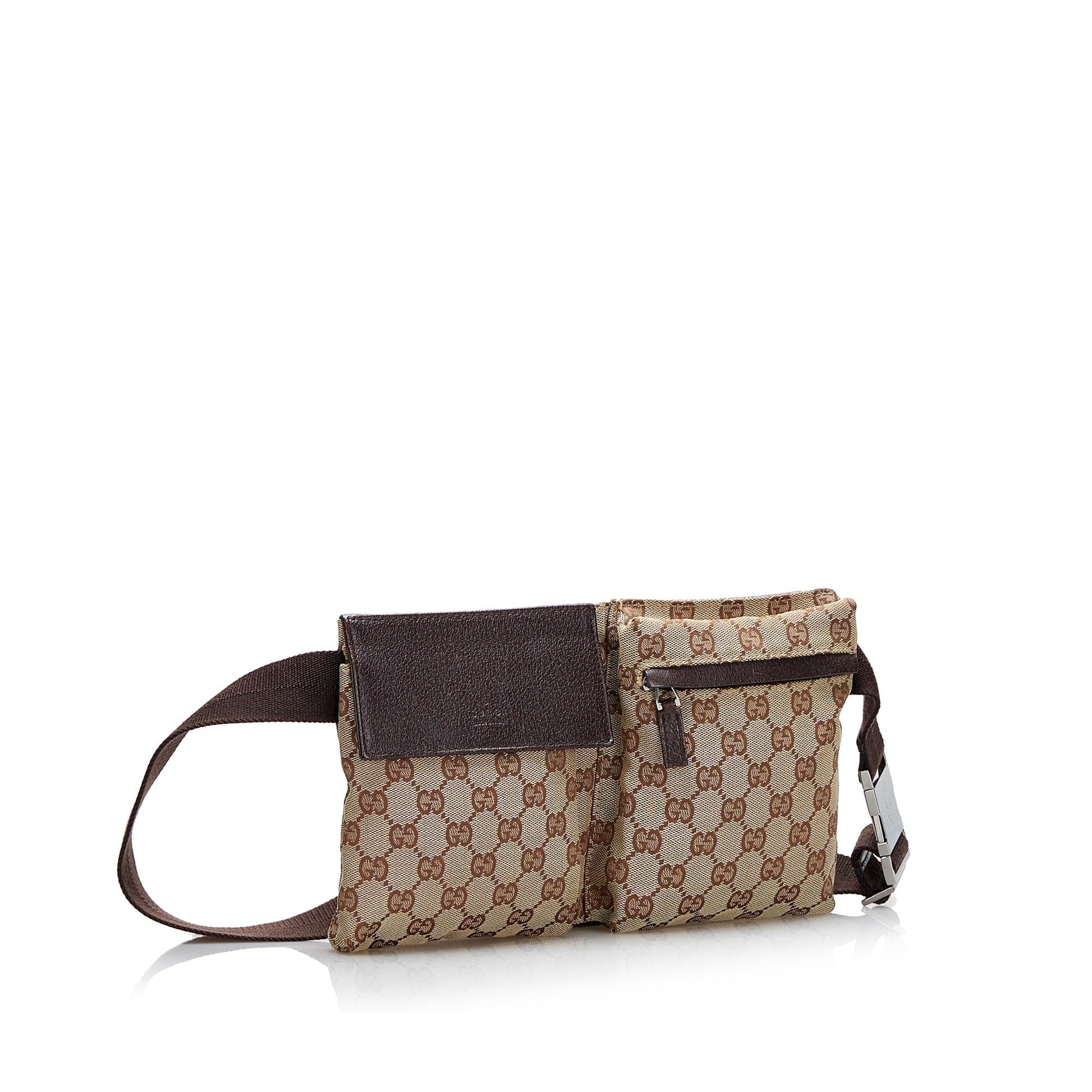 Gucci GG Belt SHG-AkhJj0 Canvas Calf Brown Accessory