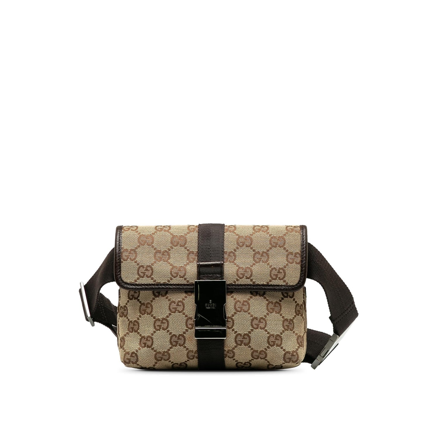 Gucci GG Belt SHG-h2DIhN Canvas Calf Brown Accessory
