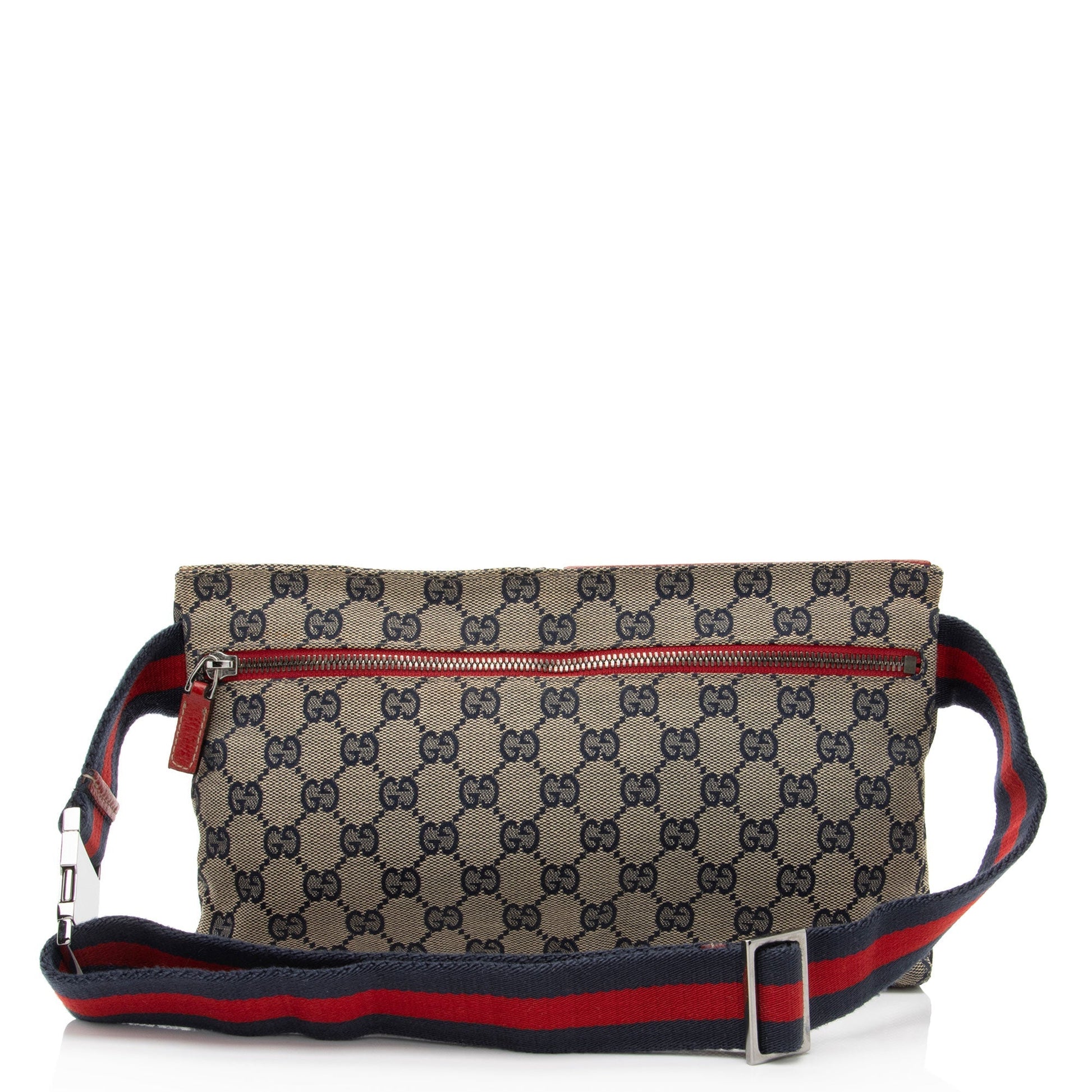 Gucci GG Belt SHF-agiGXL Leather Canvas Nylon Beige Accessory
