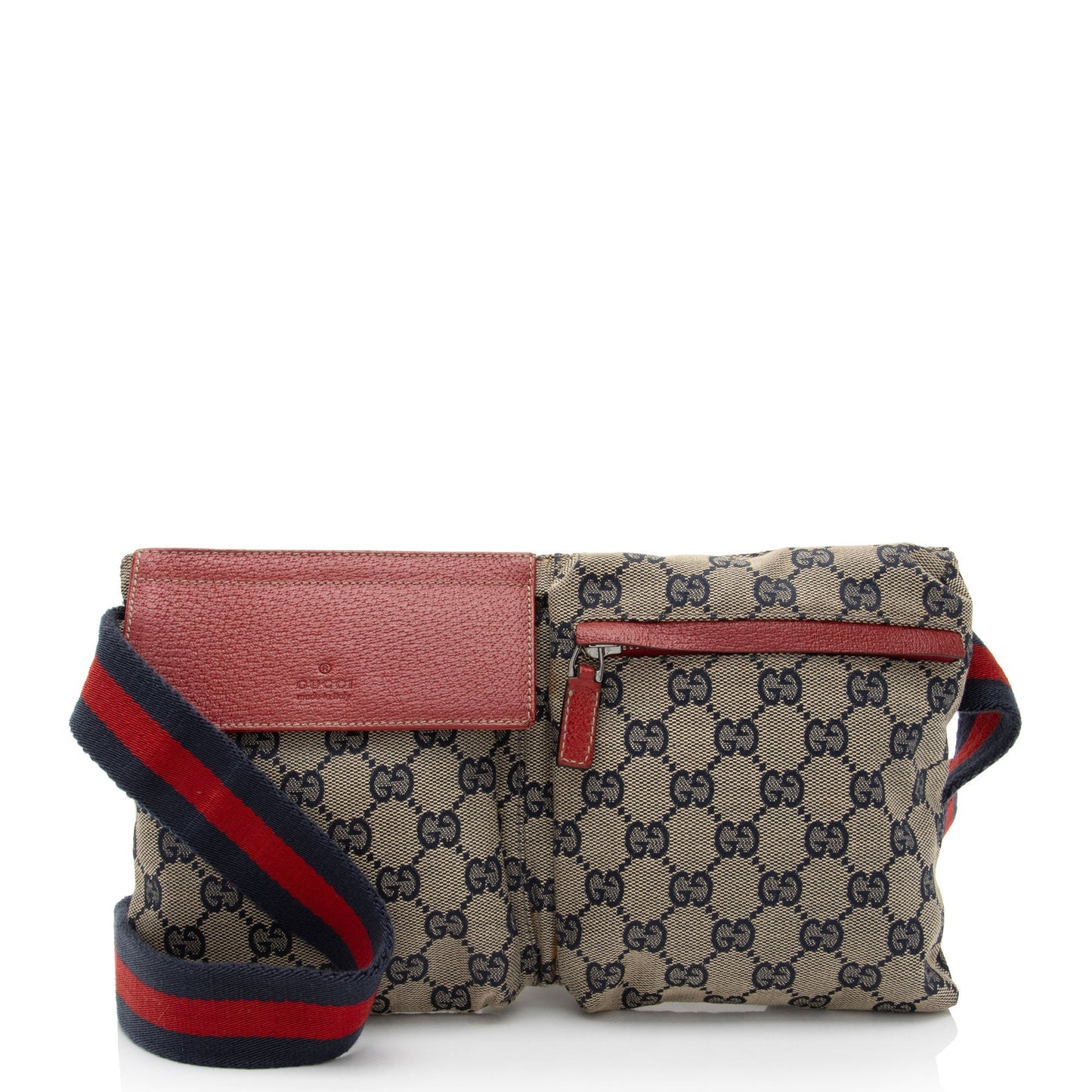 Gucci GG Belt SHF-agiGXL Leather Canvas Nylon Beige Accessory