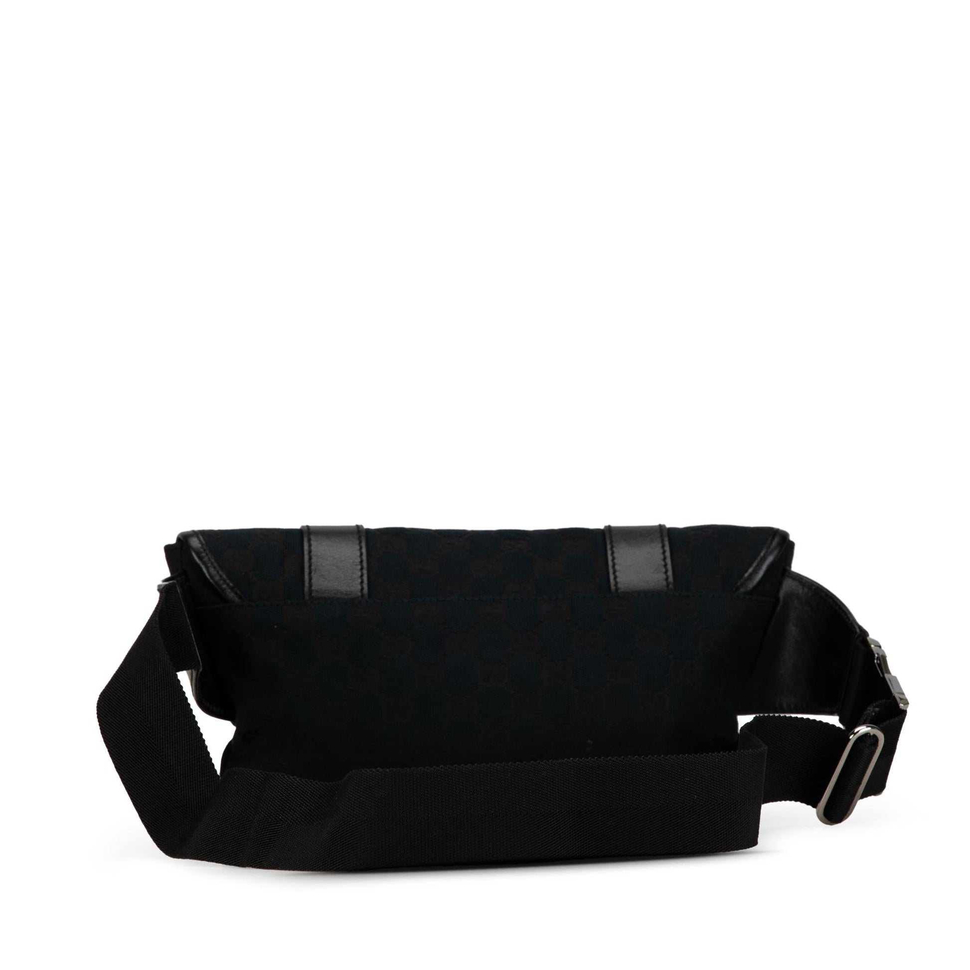 Gucci GG Belt SHG-VM7mwR Canvas Calf Black Accessory