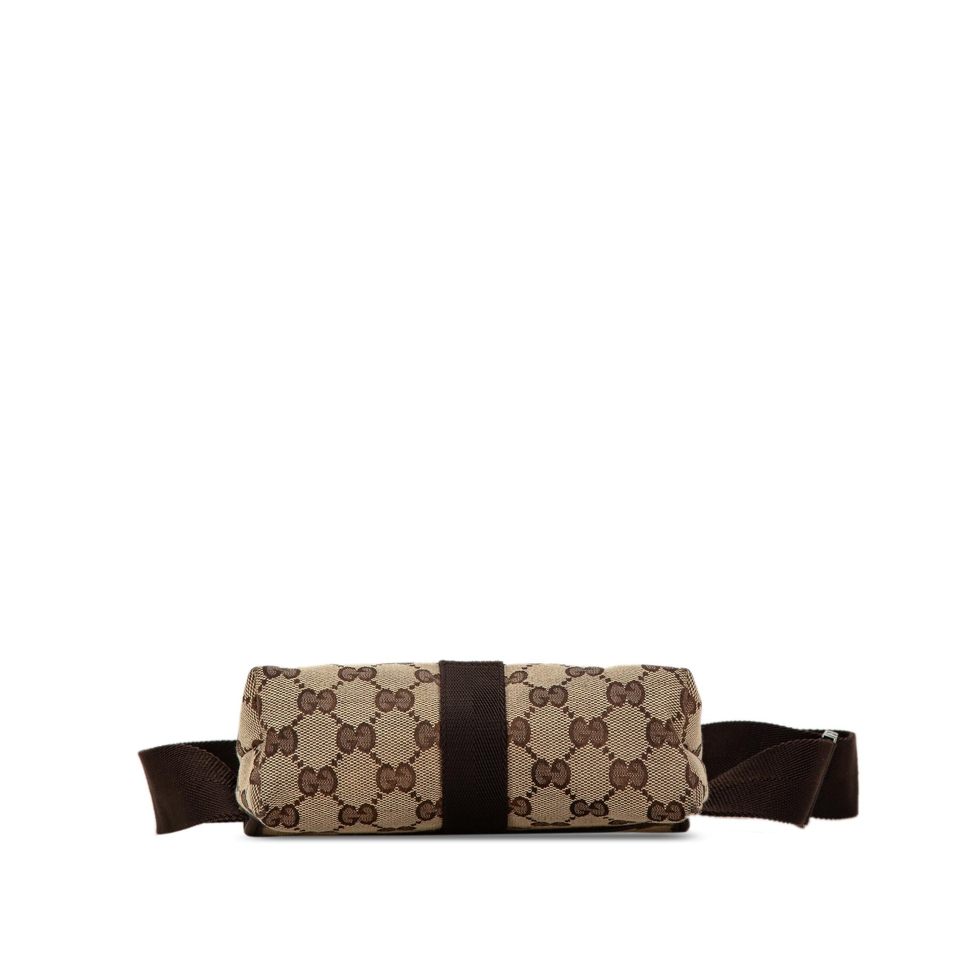Gucci GG Belt SHG-U6U0Yg Canvas Calf Brown Accessory